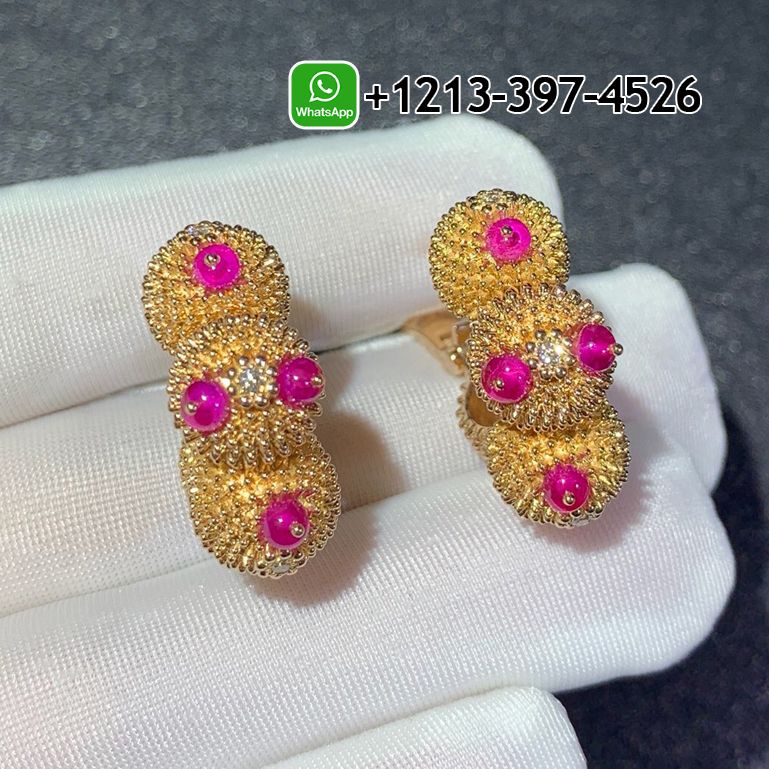 g0fopdclwdi Custom Made Best Sellers Quality 1:1 Cartier 18K Pink Gold and Spinel Cactus de Cartier Earrings - High Quality 18k Gold and Diamond Luxury Distinctive Collection Designer Jewelry Customized Factory Price - Image 2
