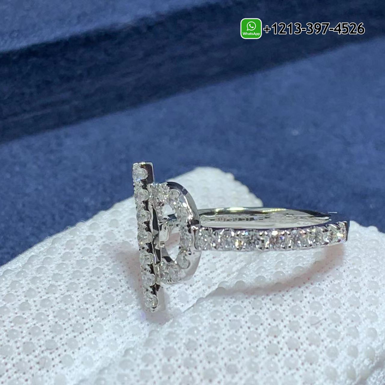 g0wi0z01ibo Real 1:1 High Quality 18k Gold Hermes Finesse Diamond 18K White Gold Ring - High Quality 18k Gold and Diamond Luxury Distinctive Collection Designer Jewelry Customized Factory Price - Image 4