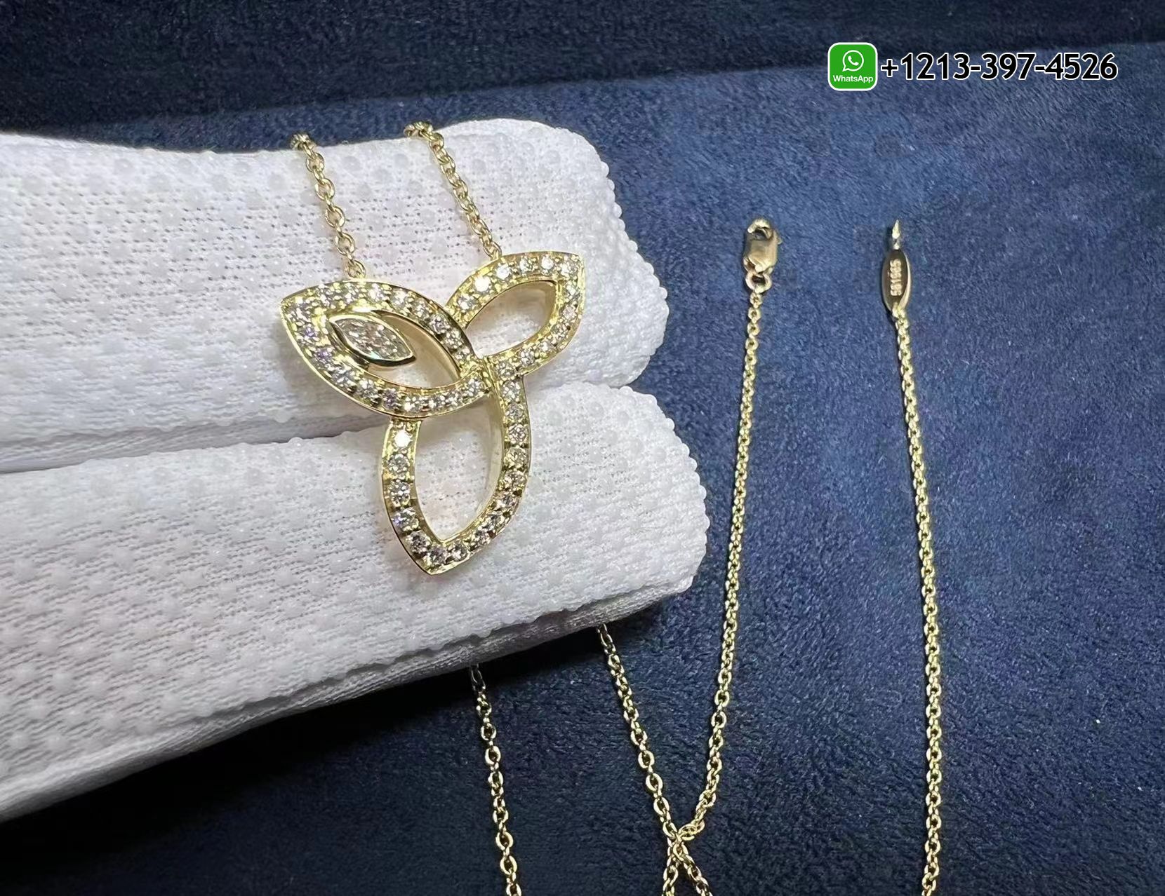 g213c4uhubx Custom Made Best Sellers Quality 1:1 Copy Harry Winston Lily Cluster 18K Yellow Gold Diamond Pendant Necklace - High Quality 18k Gold and Diamond Luxury Distinctive Collection Designer Jewelry Customized Factory Price - Image 5