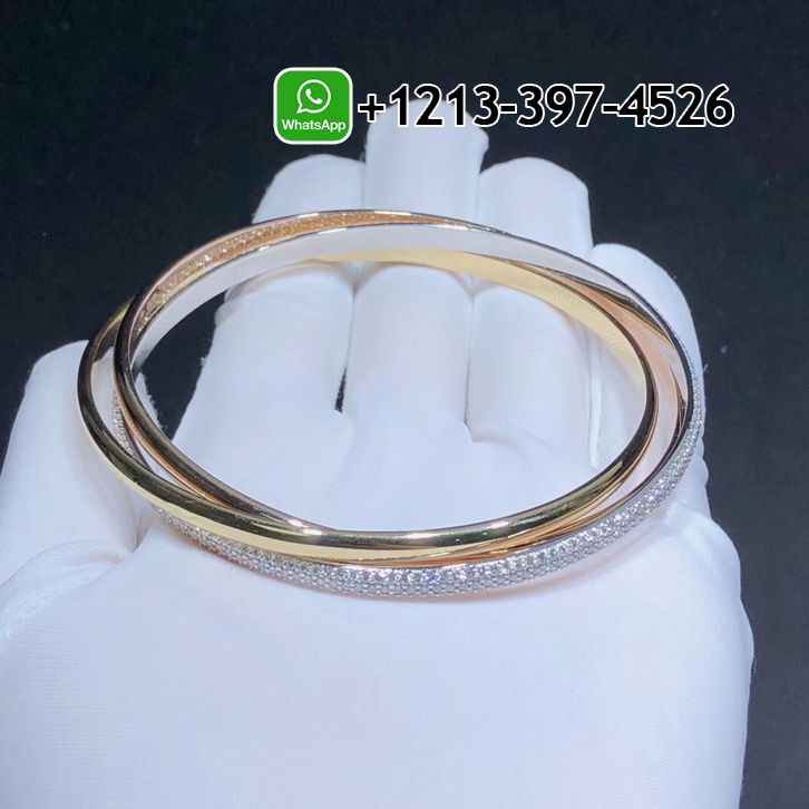 g3aobiugku0 Custom Made Best Sellers Quality 1:1 Cartier Trinity Tri-Color 18K Gold Diamond Medium Model Bracelet - High Quality 18k Gold and Diamond Luxury Distinctive Collection Designer Jewelry Customized Factory Price - Image 2