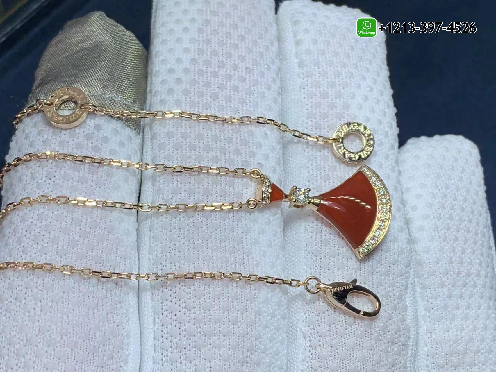 g5x5zylegoo Custom Made Best Quality 1:1 18k Rose Gold Rubies And Diamonds Bvlgari Divas’ Dream Necklace - High Quality 18k Gold and Diamond Luxury Distinctive Collection Designer Jewelry Customized Factory Price - Image 2