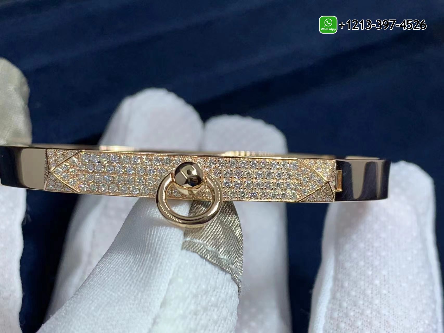 gbalzheebfv Custom Made Best Quality 1:1 Cheap Hermes 18k Rose Gold Collier de Chien CDC Diamond Bracelet - High Quality 18k Gold and Diamond Luxury Distinctive Collection Designer Jewelry Customized Factory Price - Image 2