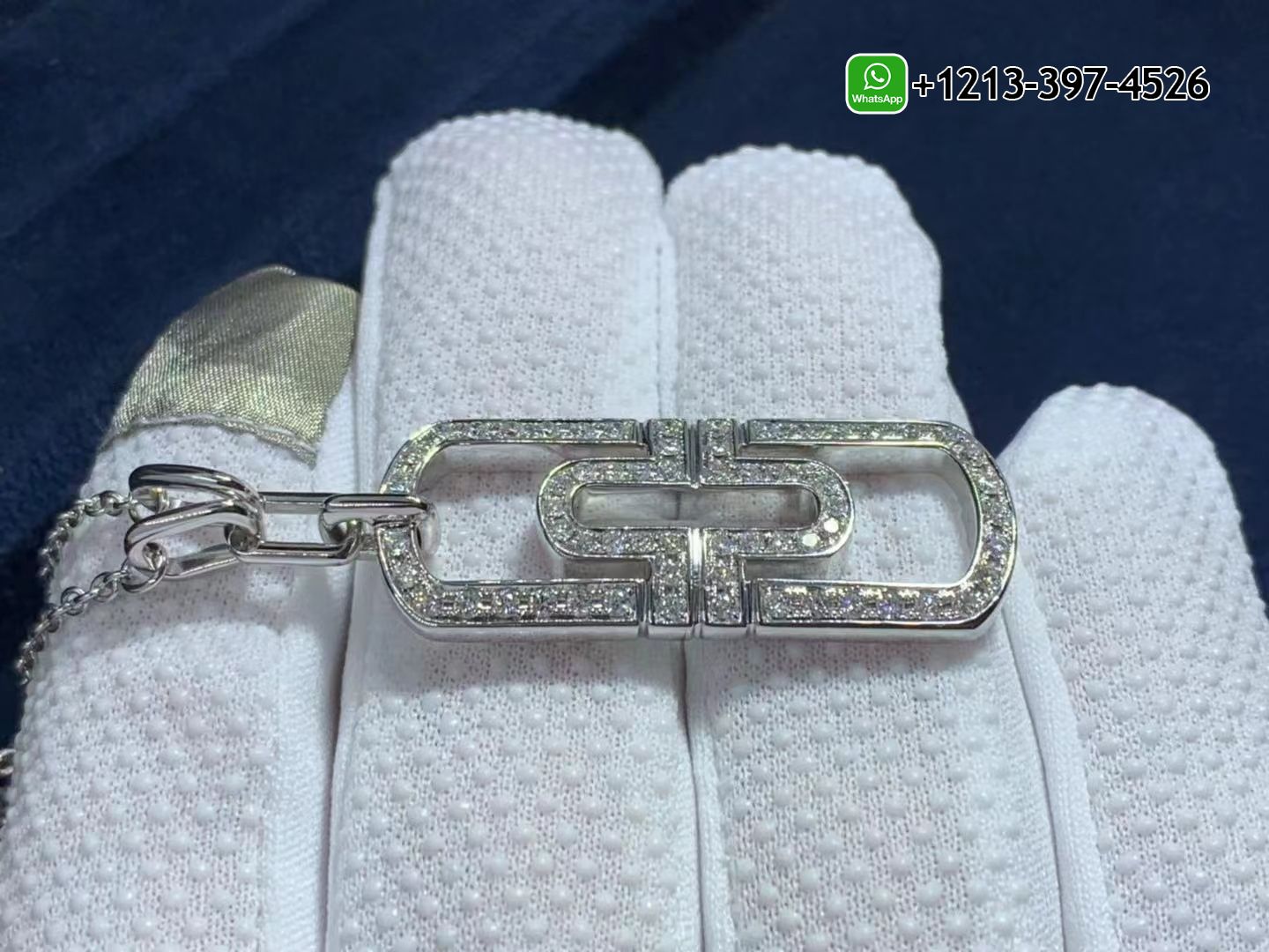 gcctbvuiytx Custom Made Best Quality 1:1 Bvlgari Parentesi 18K White Gold Full Pavé Diamonds Pendant Necklace - High Quality 18k Gold and Diamond Luxury Distinctive Collection Designer Jewelry Customized Factory Price - Image 6