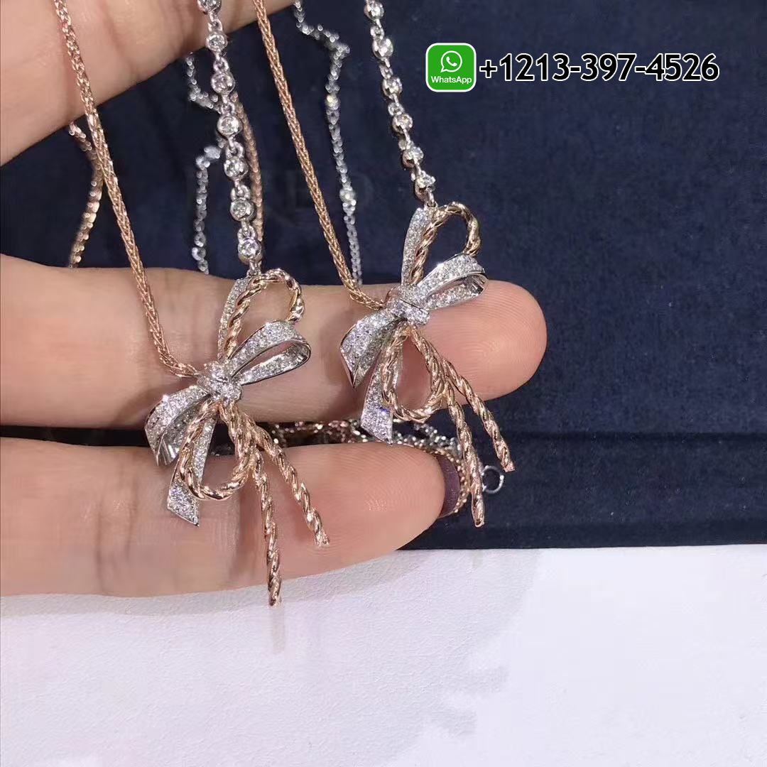gd3seyhnsau Custom Made Best Sellers Quality 1:1 Chaumet Insolence 18k Rose Gold,White Gold Diamond Bow Pendant Necklace - High Quality 18k Gold and Diamond Luxury Distinctive Collection Designer Jewelry Customized Factory Price - Image 2