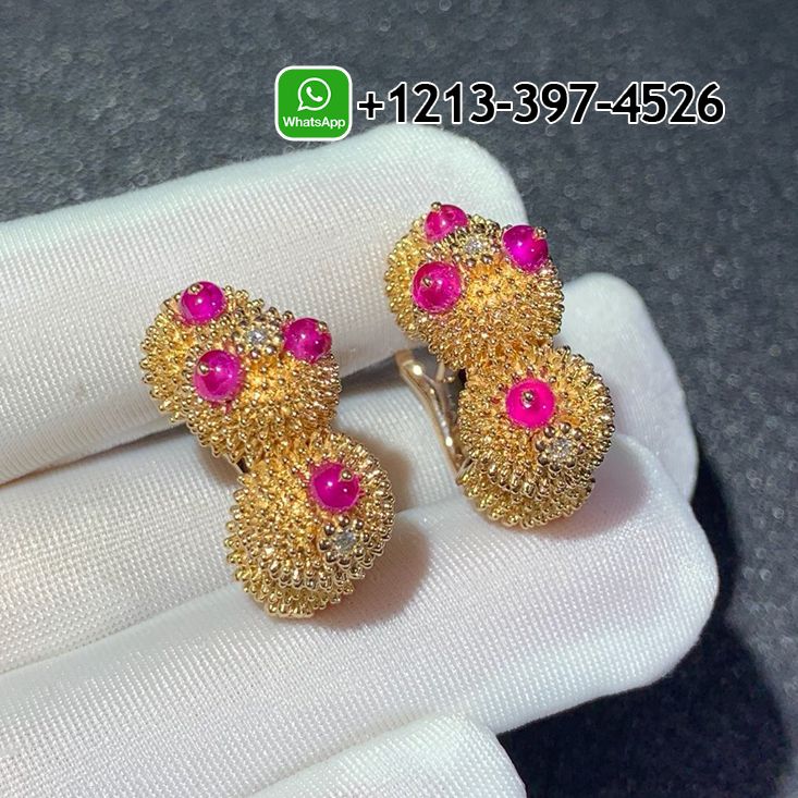 gekfrxg5uhp Custom Made Best Sellers Quality 1:1 Cartier 18K Pink Gold and Spinel Cactus de Cartier Earrings - High Quality 18k Gold and Diamond Luxury Distinctive Collection Designer Jewelry Customized Factory Price - Image 6