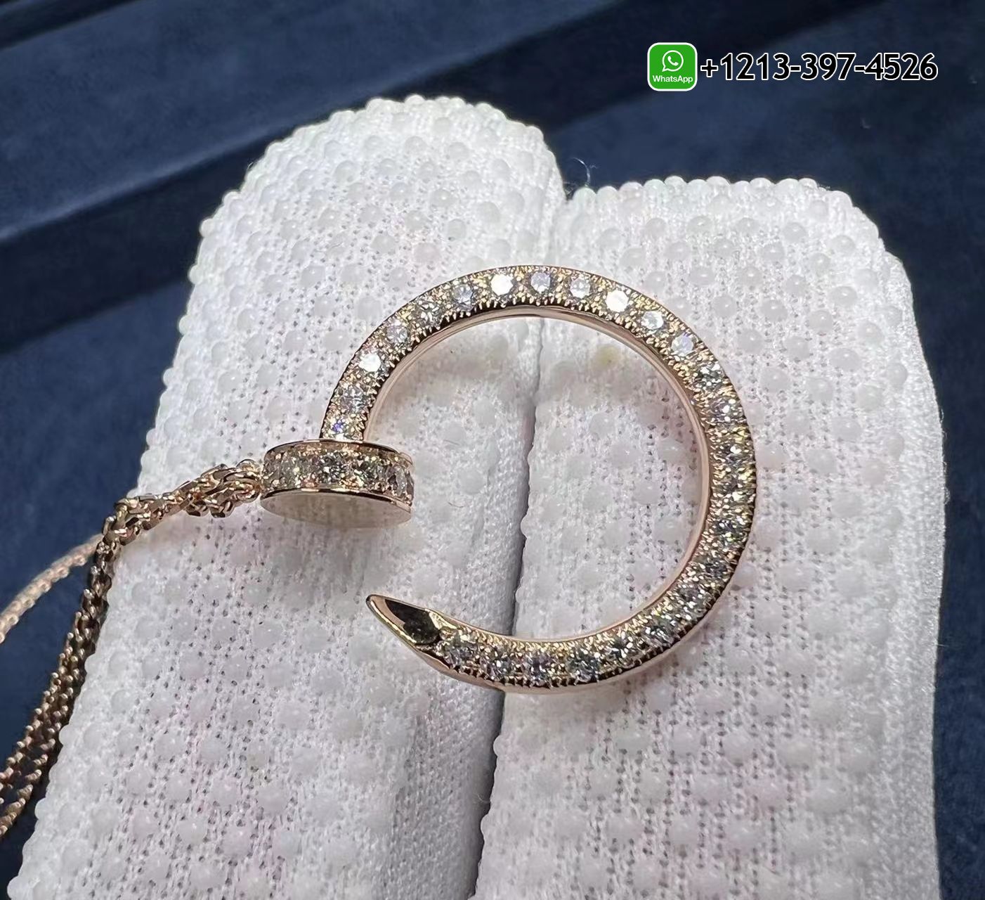 gfbfl4wpoa4 Custom Made Best Sellers Quality 1:1 Copy Cartier 18k Rose Gold Pave Diamond Juste Un Clou Nail Pendant Necklace - High Quality 18k Gold and Diamond Luxury Distinctive Collection Designer Jewelry Customized Factory Price - Image 4