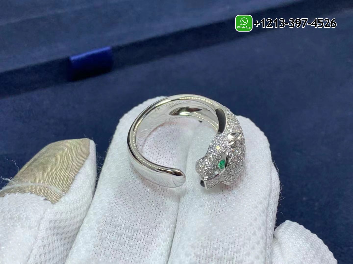 glaqmecnghx Best Sellers 1:1 Quality Cartier 18K White Gold Diamond Emerald Onyx Panthere De Cartier Ring - High Quality 18k Gold and Diamond Luxury Distinctive Collection Designer Jewelry Customized Factory Price - Image 5