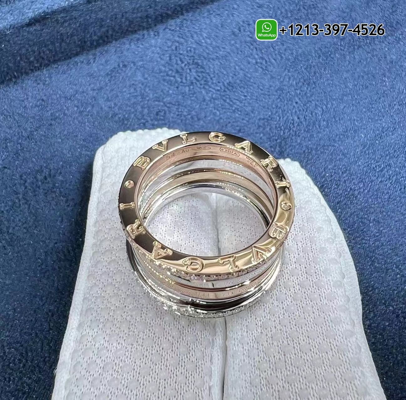 gln5ufos2pv Best Sellers 1:1 Quality Cheap Custom Made Bvlgari B.Zero1 18kt Rose Gold and White Gold With Diamonds Ring - High Quality 18k Gold and Diamond Luxury Distinctive Collection Designer Jewelry Customized Factory Price - Image 4