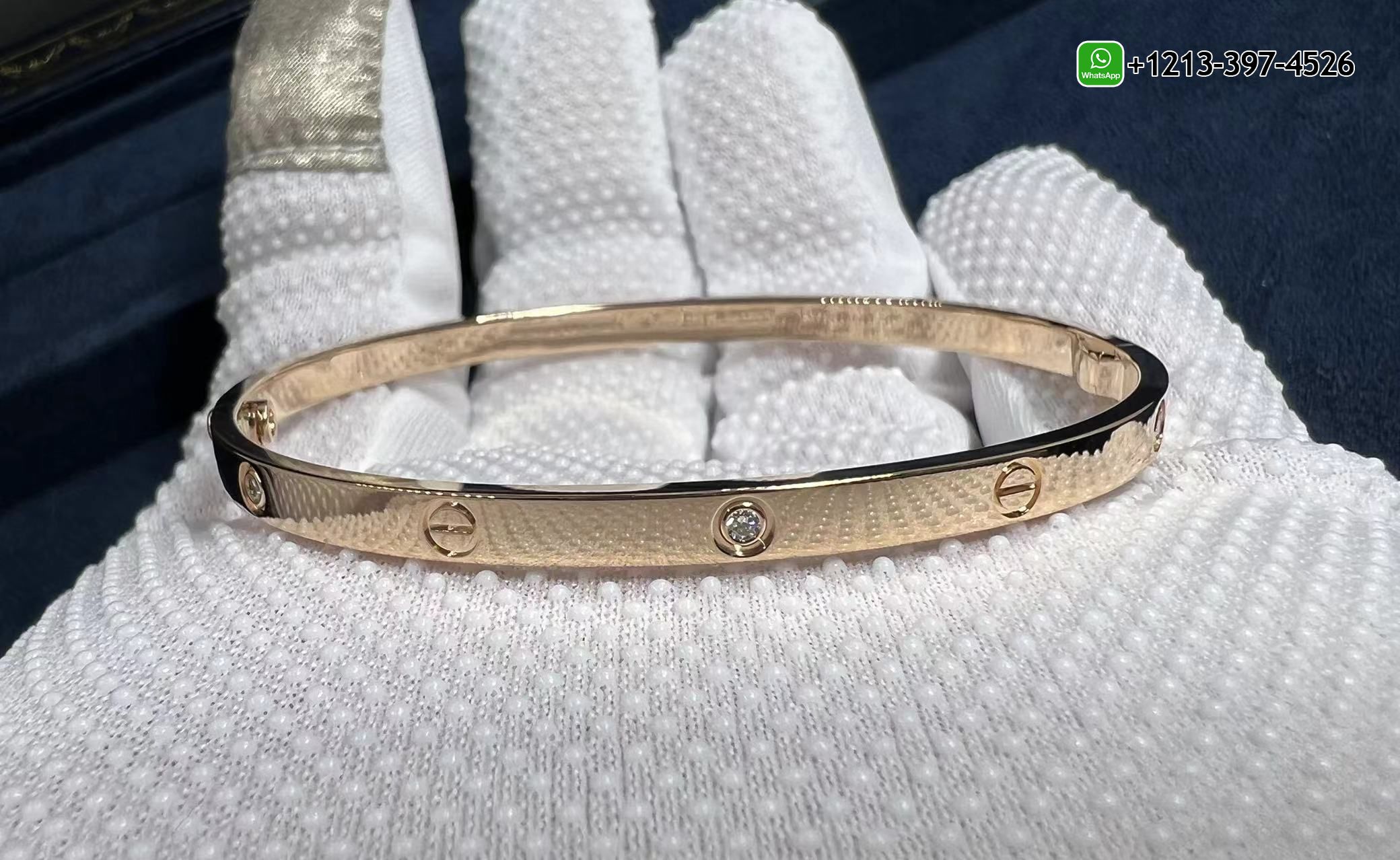gqc2xrox1la Cartier 18k Rose Gold 6 Diamond Small Model Love Bangle Bracelet Replica - High Quality 18k Gold and Diamond Luxury Distinctive Collection Designer Jewelry Customized Factory Price - Image 5