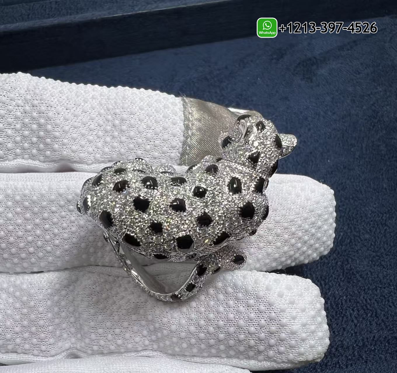 gs1ismtb4yp Best Quality Cartier Panthere 18k White Gold Diamond Paved Onyx Ring - High Quality 18k Gold and Diamond Luxury Distinctive Collection Designer Jewelry Customized Factory Price - Image 7