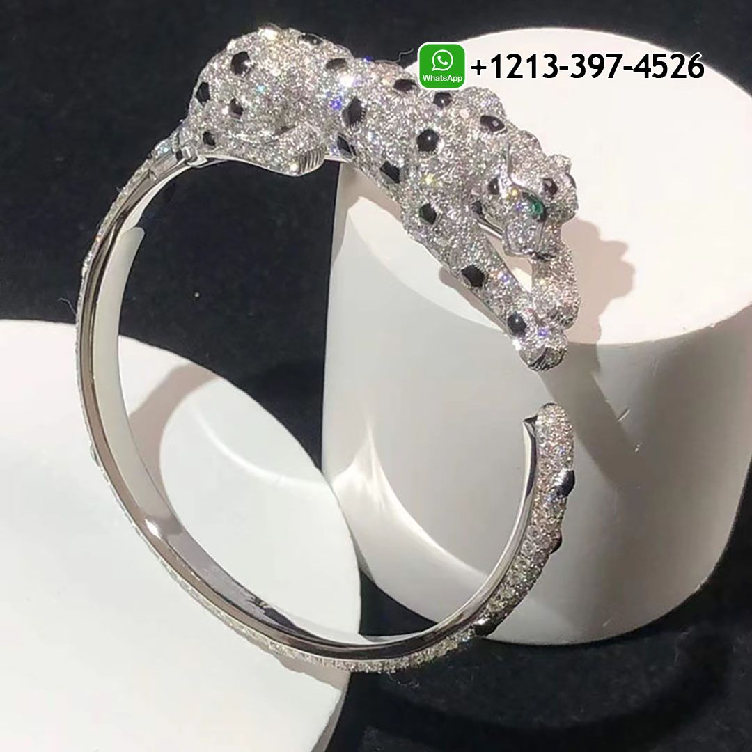 gskamcrdhdc Custom Made Best Sellers Quality 1:1 Cartier Panthère de Cartier 18k White Gold Pave Diamonds High Jewelry Bracelet - High Quality 18k Gold and Diamond Luxury Distinctive Collection Designer Jewelry Customized Factory Price