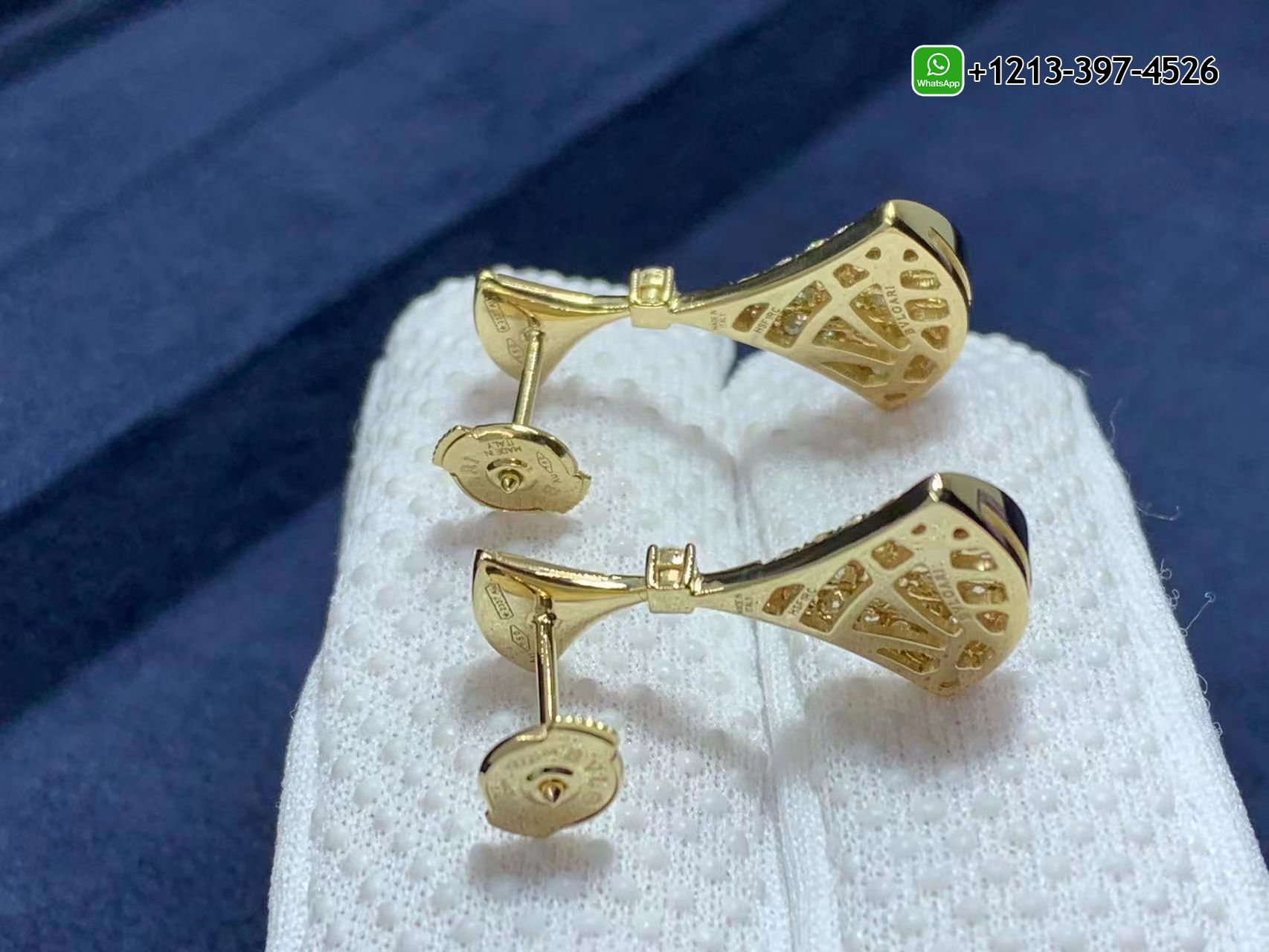 gyixymueesy Best Sellers 1:1 Quality Cheap Custom Made Bvlgari Divas’ Dream 18K Yellow Gold Pavé Diamonds Earrings - High Quality 18k Gold and Diamond Luxury Distinctive Collection Designer Jewelry Customized Factory Price - Image 2