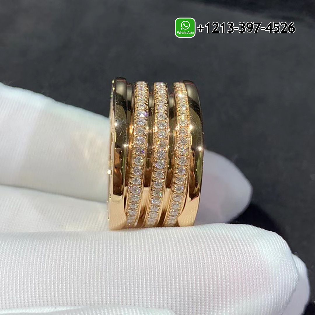 gz2vor5d4ar Bvlgari 4 Band B.Zero1 Diamond 18k Yellow Gold Ring - High Quality 18k Gold and Diamond Luxury Distinctive Collection Designer Jewelry Customized Factory Price - Image 2