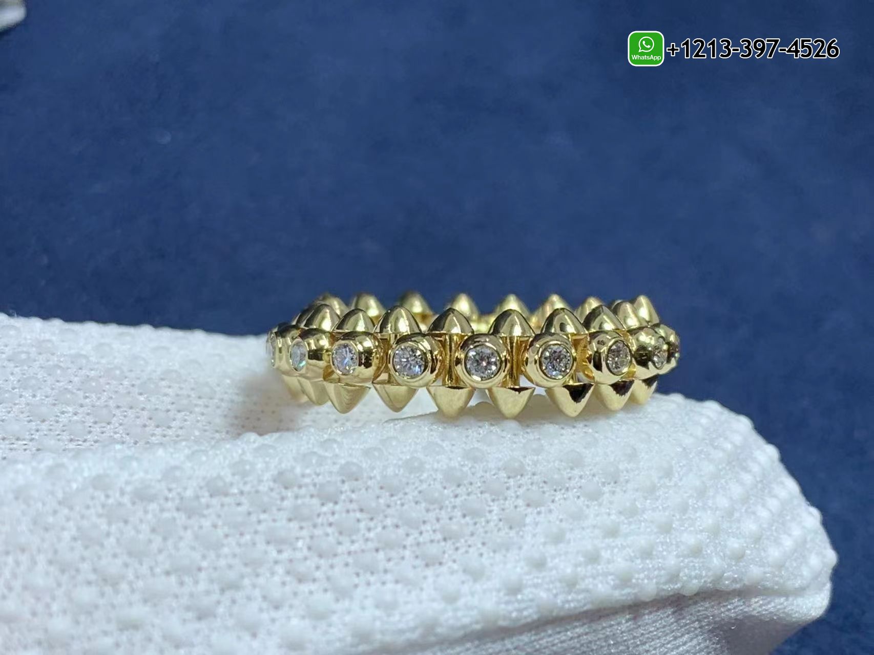 haepvawcodn Custom Made Best Quality 1:1 Cartier 18K Yellow Gold Diamond Clash De Cartier Ring - High Quality 18k Gold and Diamond Luxury Distinctive Collection Designer Jewelry Customized Factory Price - Image 2
