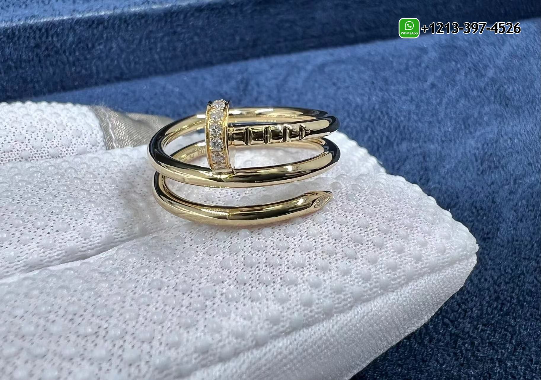 hcq3bc3gn54 Best Quality Cartier Juste Un Clou 18k Yellow Gold Diamond Double Row Nail Ring - High Quality 18k Gold and Diamond Luxury Distinctive Collection Designer Jewelry Customized Factory Price - Image 9