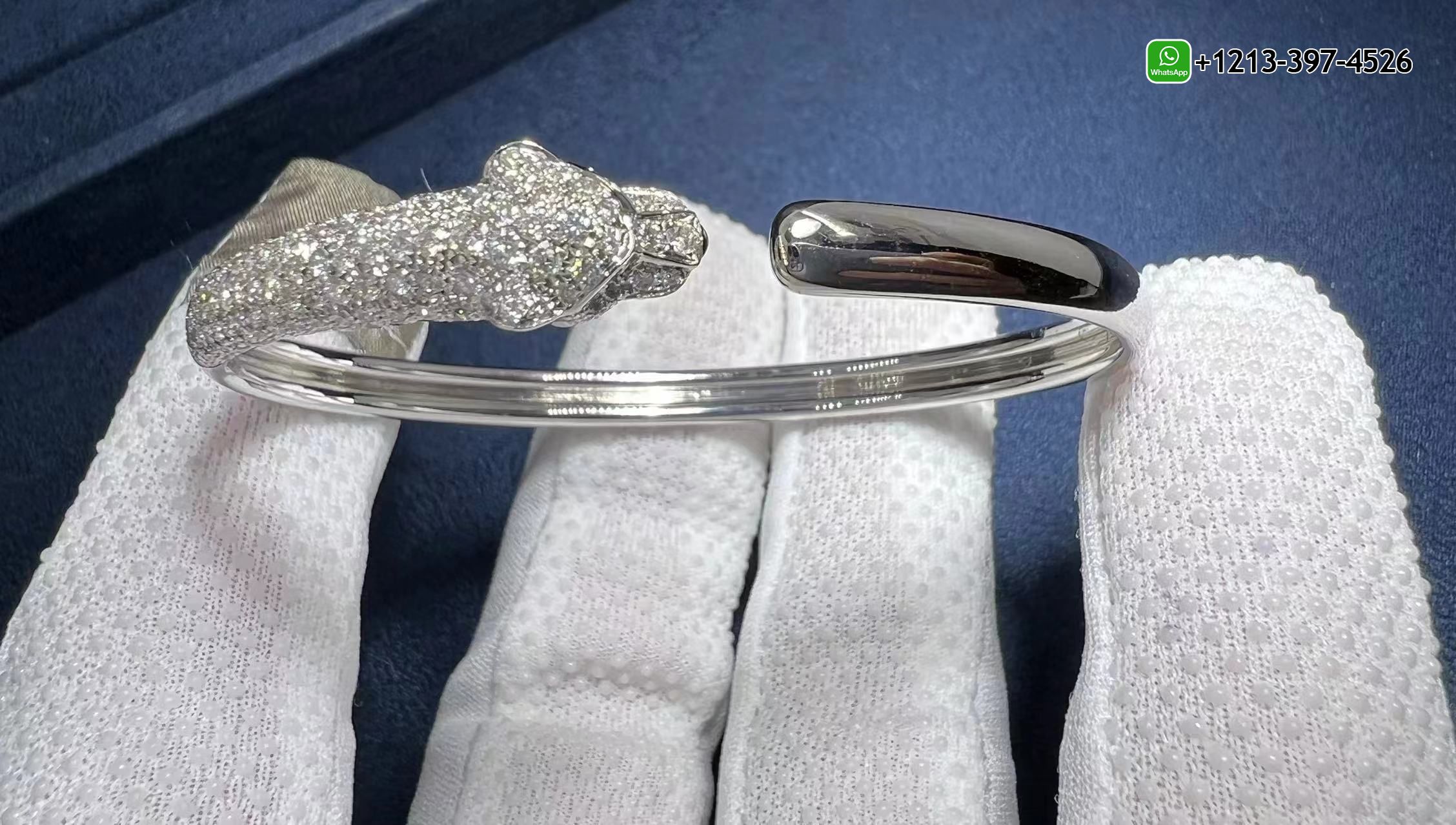 hhbcgftnkpw Best Sellers 1:1 Quality Cheap Custom Made Panthère de Cartier 18k White Gold Onyx, Emeralds, Half Diamond Paved Bracelet - High Quality 18k Gold and Diamond Luxury Distinctive Collection Designer Jewelry Customized Factory Price - Image 10