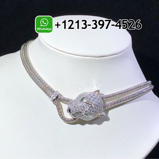 hkldzdqsaol Custom Made Best Quality 1:1 Cartier Panthere De 18k White Gold Diamond Emerald Onyx Cartier Necklace - High Quality 18k Gold and Diamond Luxury Distinctive Collection Designer Jewelry Customized Factory Price