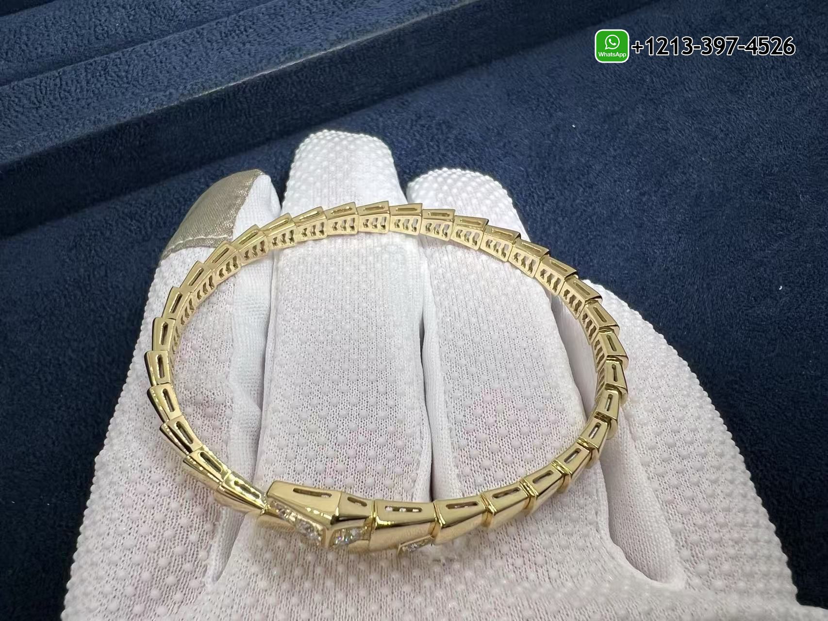 hmdvet05j31 Custom Made Best Sellers Quality 1:1 Bvlgari Serpenti Viper Diamond 18k Yellow Gold Bracelet - High Quality 18k Gold and Diamond Luxury Distinctive Collection Designer Jewelry Customized Factory Price - Image 4