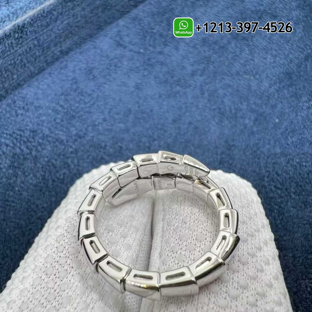 hqb4r11u3lx Custom Made Best Sellers Quality 1:1 Bvlgari Serpenti Viper One-coil Diamond 18K White Gold Ring - High Quality 18k Gold and Diamond Luxury Distinctive Collection Designer Jewelry Customized Factory Price - Image 3
