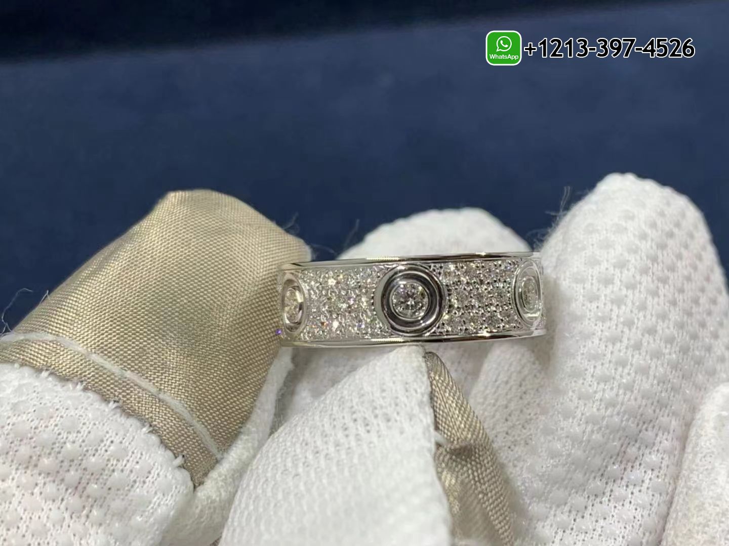 hsq5hufqixu Best Sellers 1:1 Quality Cheap Custom Made Cartier 18K White Gold Full Pave Diamond 6.5mm Band Love Ring - High Quality 18k Gold and Diamond Luxury Distinctive Collection Designer Jewelry Customized Factory Price - Image 4