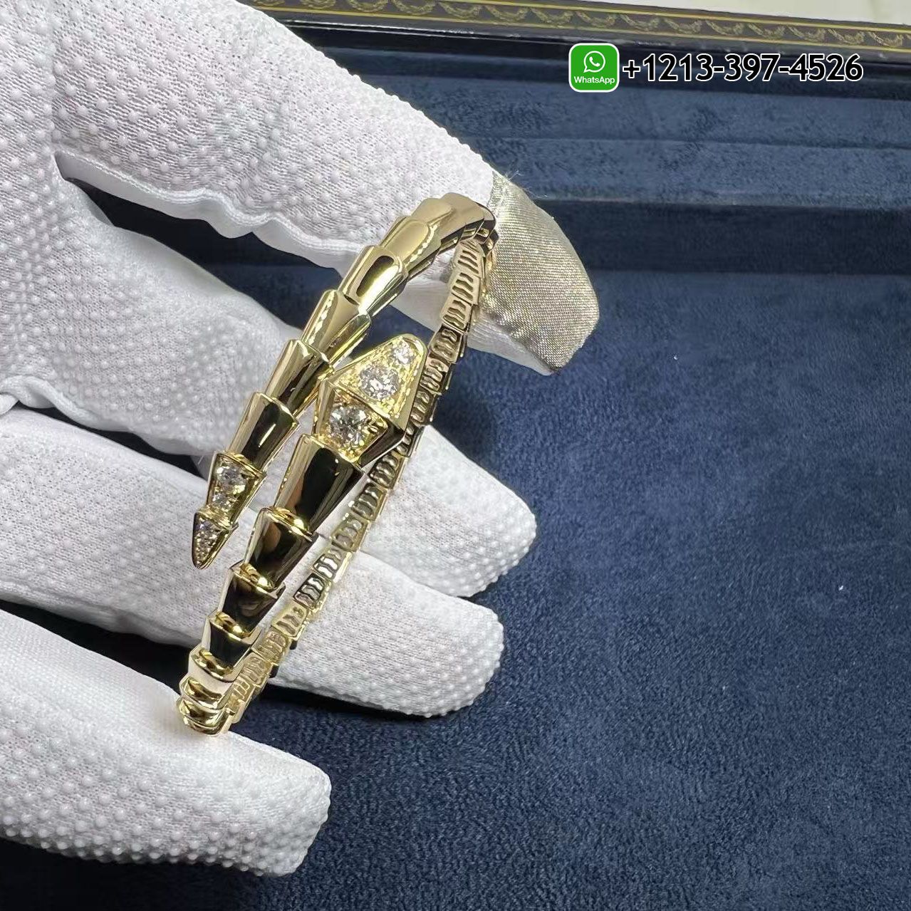 Custom Made Best Sellers Quality 1:1 Bvlgari Serpenti Viper Diamond 18k Yellow Gold Bracelet - High Quality 18k Gold and Diamond Luxury Distinctive Collection Designer Jewelry Customized Factory Price Hw1oh5kgwts