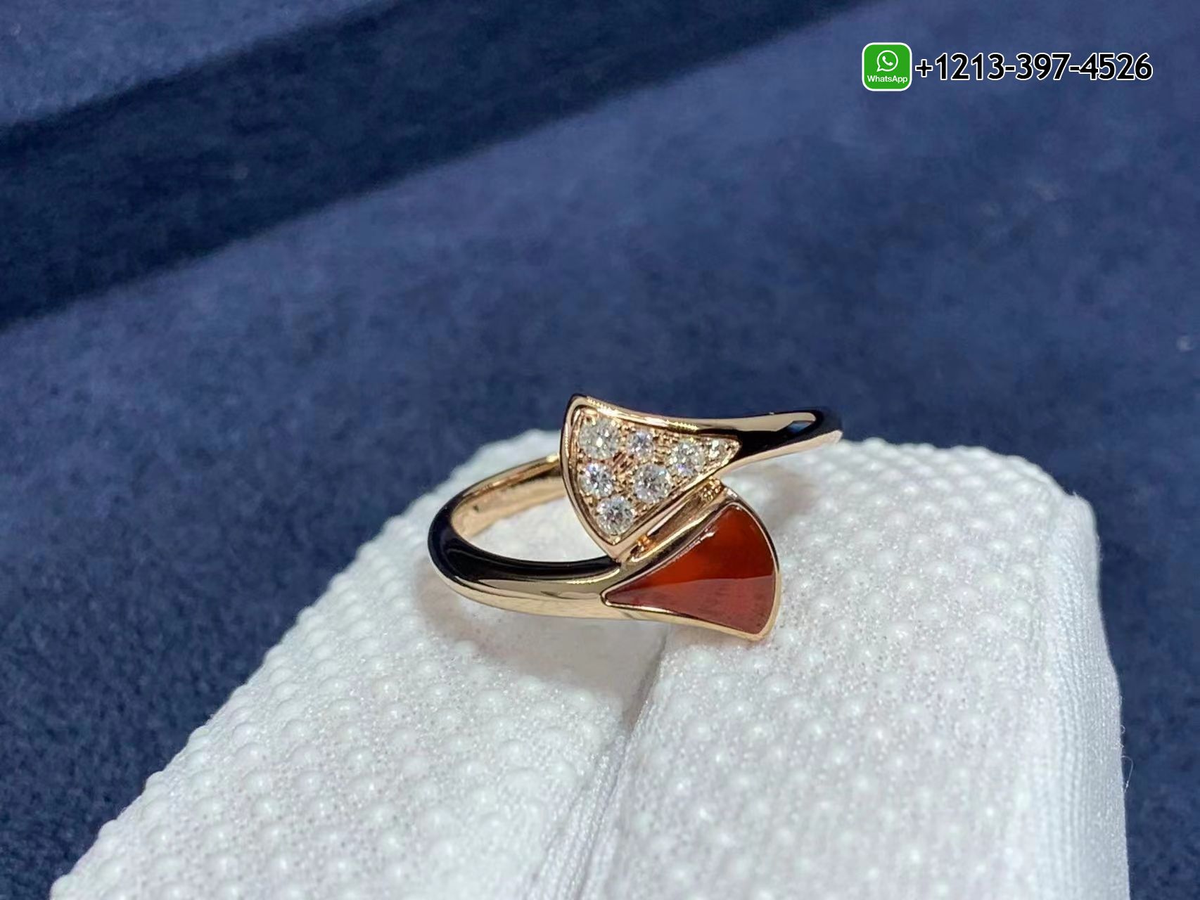 i0n2b5ef1ph Best Sellers 1:1 Quality Cheap Custom Made Bvlgari DIVAS’ DREAM 18 Kt Rose Gold Set With Carnelian Element And Pavé Diamonds Ring - High Quality 18k Gold and Diamond Luxury Distinctive Collection Designer Jewelry Customized Factory Price - Image 4