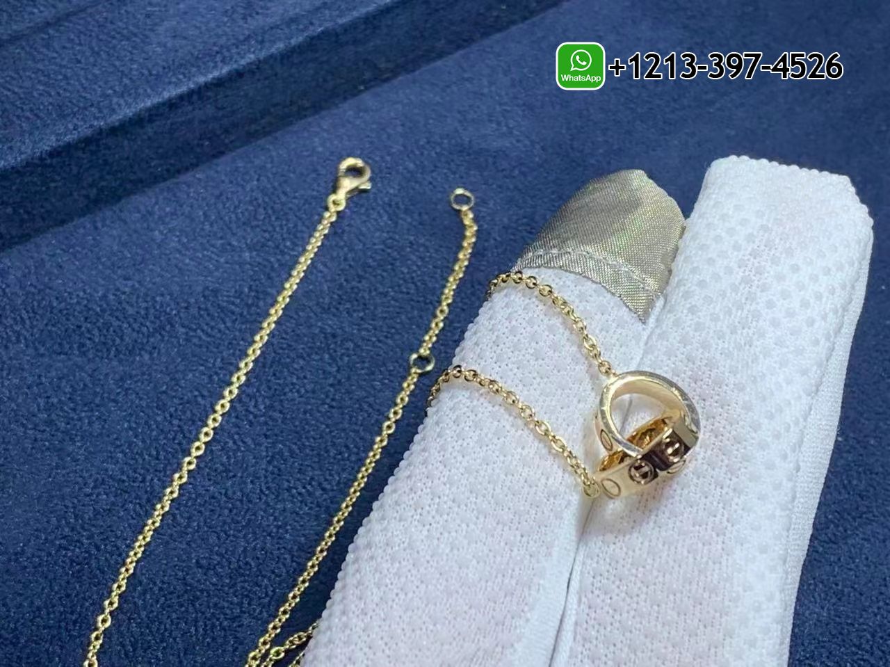 i1xsoce0h33 Custom Made Best Quality 1:1 Authentic Cartier 18k Yellow Gold Love 2 Hoops Gold Chain Necklace - High Quality 18k Gold and Diamond Luxury Distinctive Collection Designer Jewelry Customized Factory Price - Image 5