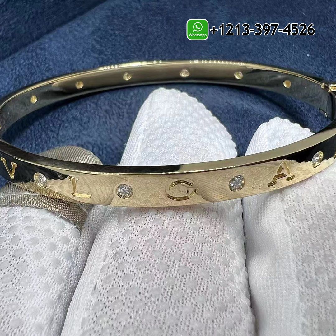1:1 Copy Bulgari BVLGARI 18K Yellow Gold Diamond Bracelet - High Quality 18k Gold and Diamond Luxury Distinctive Collection Designer Jewelry Customized Factory Price