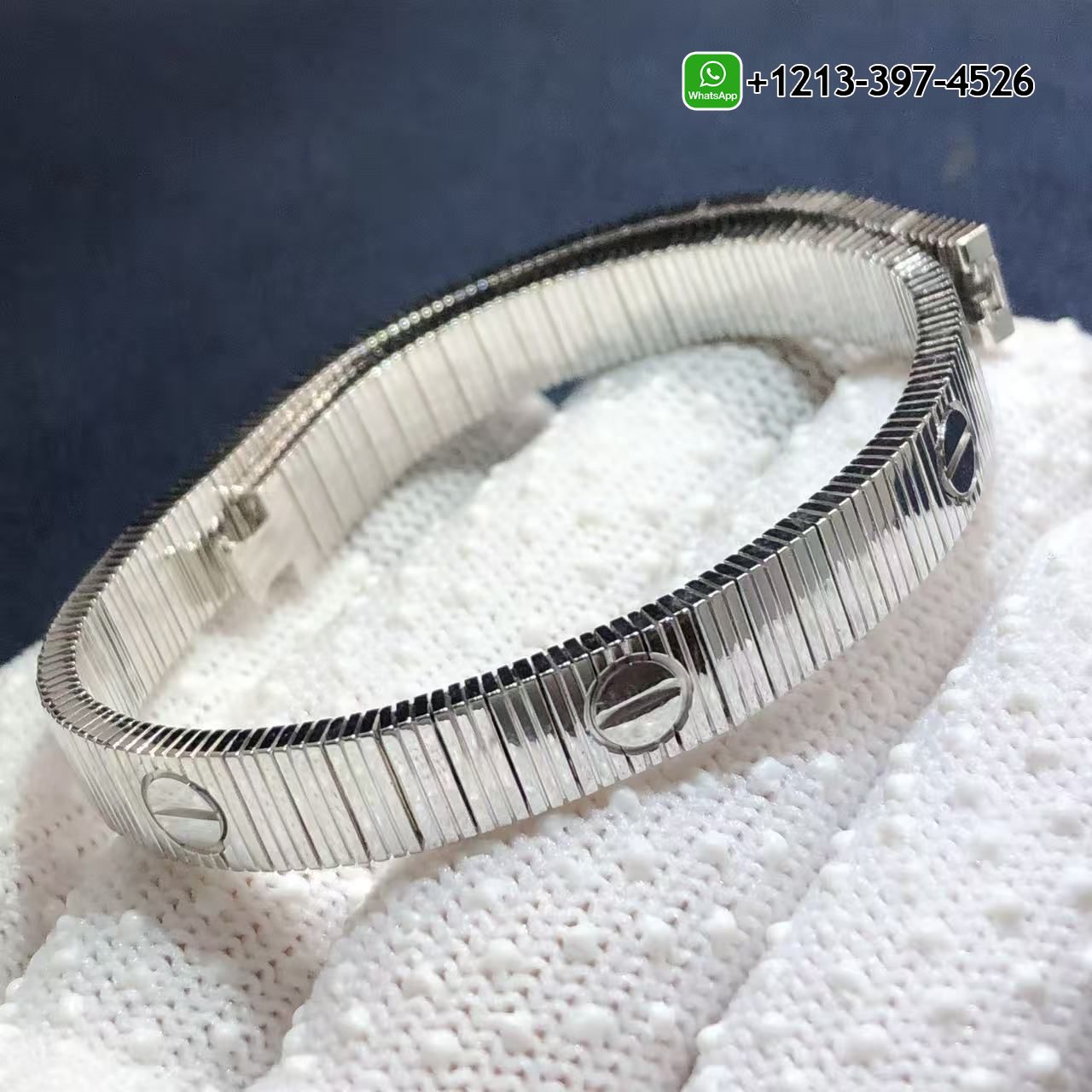 Custom Cartier LOVE Unlimited Flexible Bracelet in 18k White Gold - High Quality 18k Gold and Diamond Luxury Distinctive Collection Designer Jewelry Customized Factory Price
