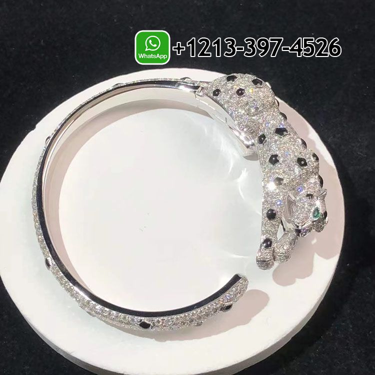 igjfrerzumc Custom Made Best Sellers Quality 1:1 Cartier Panthère de Cartier 18k White Gold Pave Diamonds High Jewelry Bracelet - High Quality 18k Gold and Diamond Luxury Distinctive Collection Designer Jewelry Customized Factory Price - Image 6