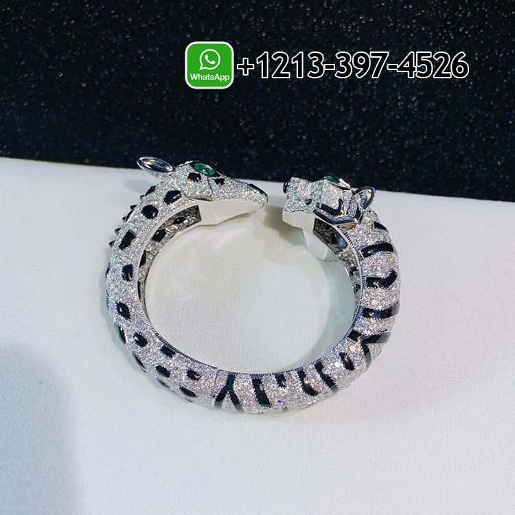 ihexrj0xu15 Highest Quality Cartier 18k White Gold Pave Diamonds Onyx Indomptables de Cartier Tiger and Giraffe Bracelet - High Quality 18k Gold and Diamond Luxury Distinctive Collection Designer Jewelry Customized Factory Price - Image 3
