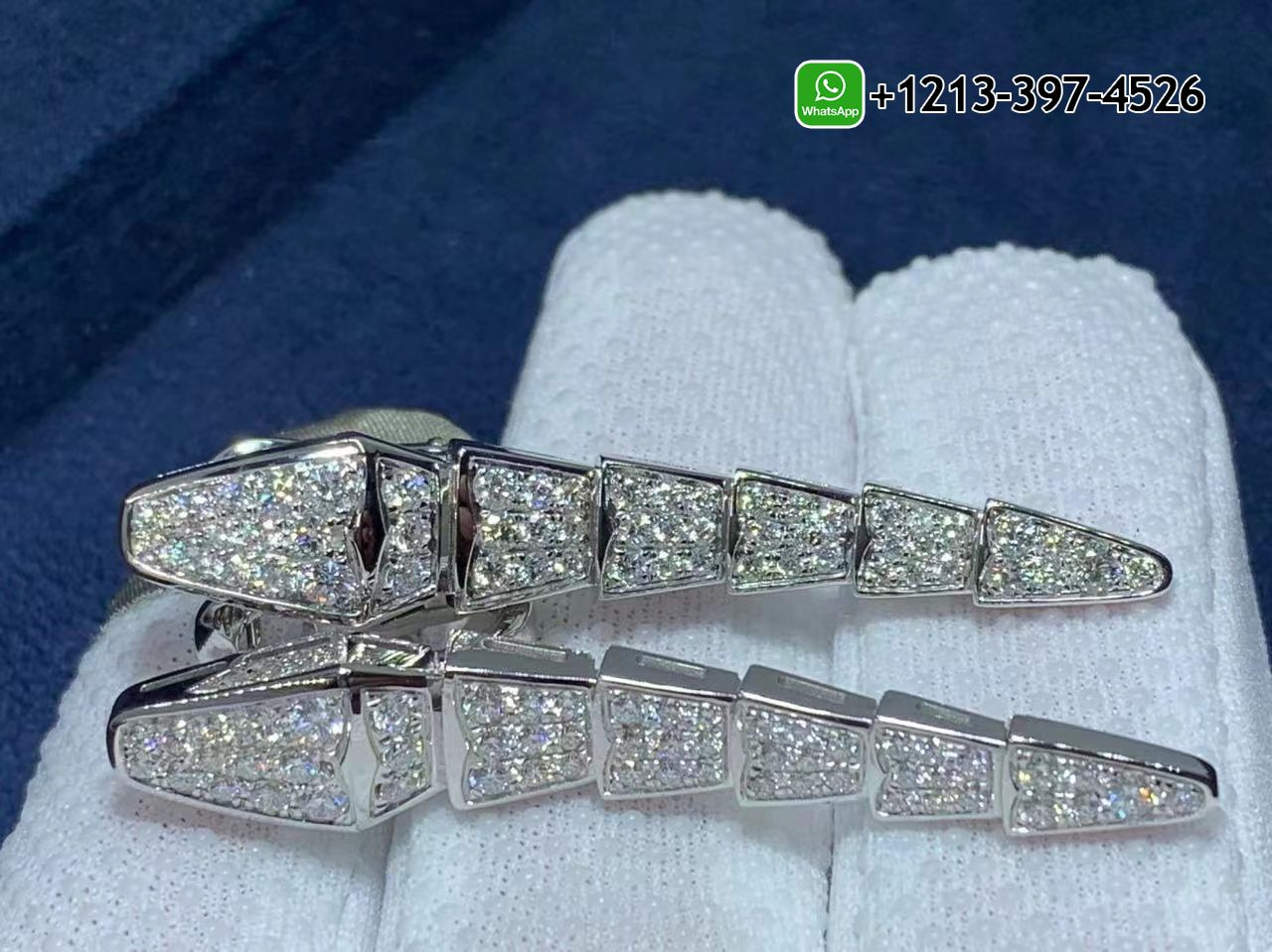 ij2a4tw3hrv Best Sellers 1:1 Quality Cheap Custom Made Bvlgari Serpenti Viper 18k White Gold Full Pave Diamonds Drop Earrings - High Quality 18k Gold and Diamond Luxury Distinctive Collection Designer Jewelry Customized Factory Price - Image 3