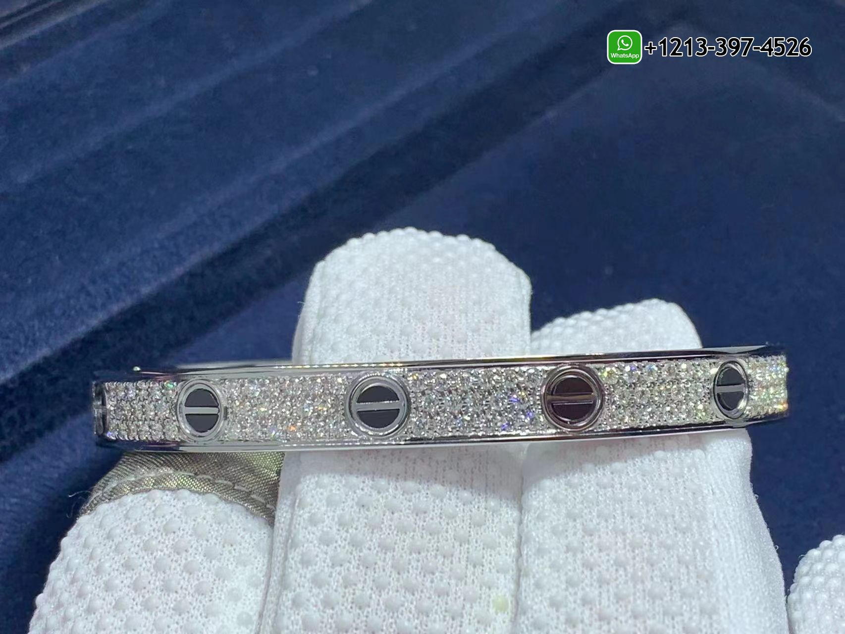 isbd00be1ox Best Sellers 1:1 Quality Cheap Custom Made Cartier Love 18k White Gold Pave Diamond Black Ceramic Bracelet - High Quality 18k Gold and Diamond Luxury Distinctive Collection Designer Jewelry Customized Factory Price - Image 6