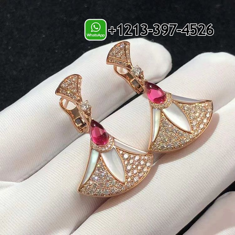 j0fnqbvv4dz Custom Made Best Quality 1:1 Bulgari 18k Rose Gold 2.21cttw Diamond And Mother Of Pearl Divas Dream Drop Earrings - High Quality 18k Gold and Diamond Luxury Distinctive Collection Designer Jewelry Customized Factory Price - Image 5