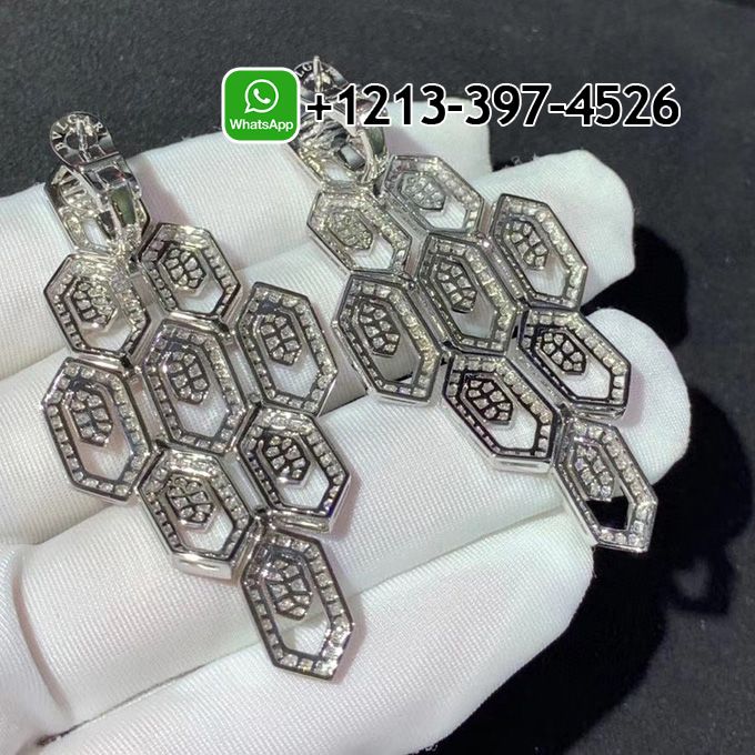 j35jqgmwyos Custom Made Best Sellers Quality 1:1 Bvlgari Serpenti 18K White Gold 5.11 ct Full Pave Diamonds Earrings - High Quality 18k Gold and Diamond Luxury Distinctive Collection Designer Jewelry Customized Factory Price - Image 4