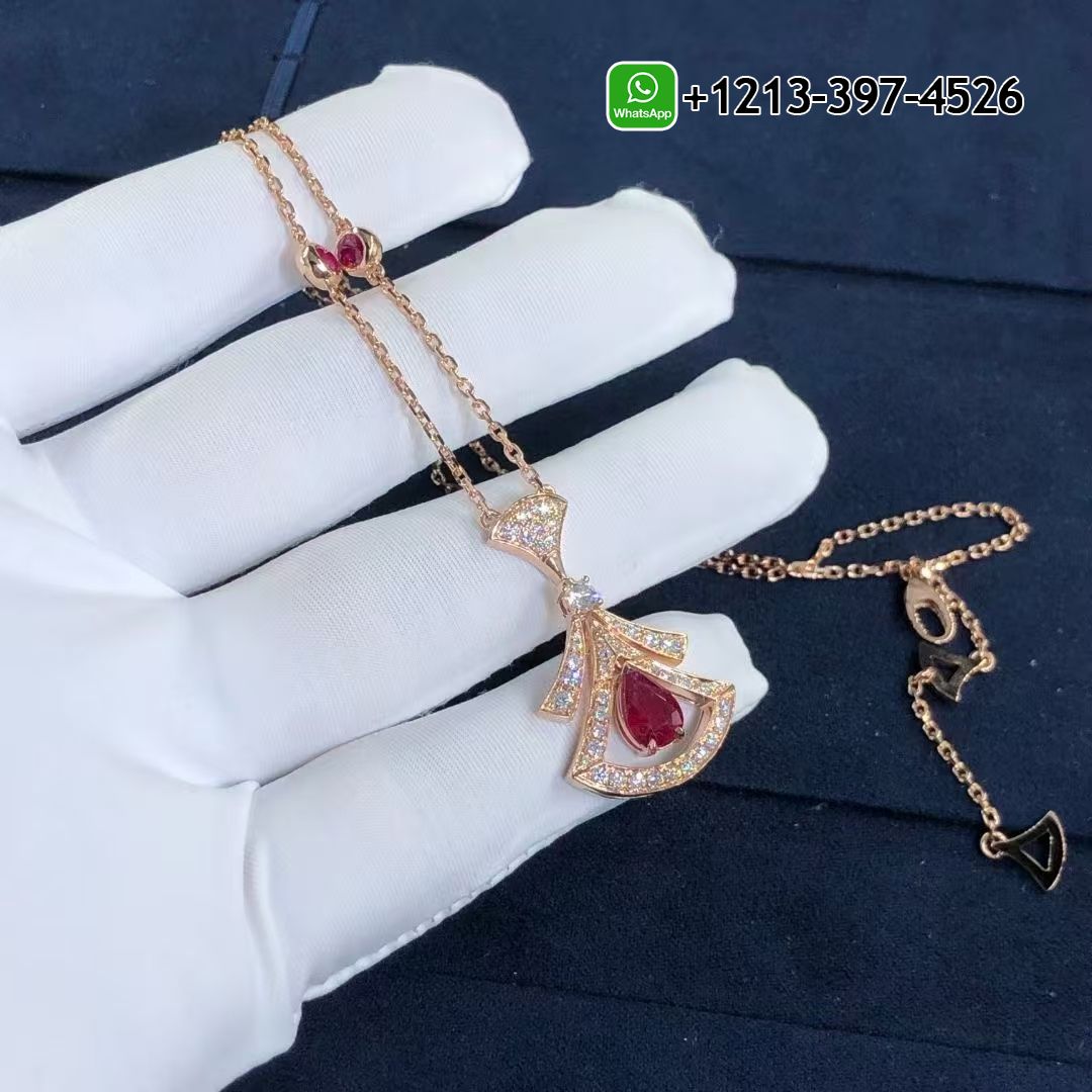 jbhd2ij3zvd Custom Made Best Quality 1:1 Bulgari Divas’ Dream Necklace Rose Gold Set Rubies and Diamonds - High Quality 18k Gold and Diamond Luxury Distinctive Collection Designer Jewelry Customized Factory Price - Image 6