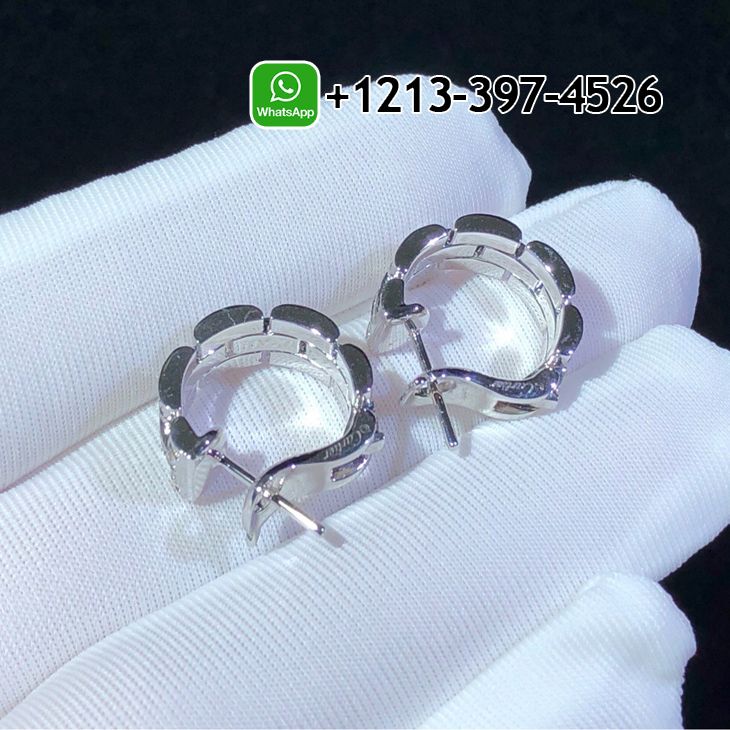 jg5q22kz3sw Custom Made Best Sellers Quality 1:1 Cartier 18k White Gold 3 Diamond-paved Rows Maillon Panthère Earrings - High Quality 18k Gold and Diamond Luxury Distinctive Collection Designer Jewelry Customized Factory Price - Image 6