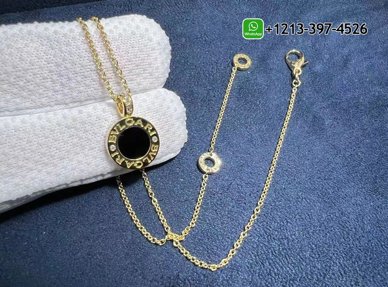 jkjbmsorgmn Best Sellers 1:1 Quality Cheap Custom Made BVLGARI 18 kt rose gold chain and 18 kt yellow gold pendant set with mother-of-pearl, onyx and pavé diamonds - High Quality 18k Gold and Diamond Luxury Distinctive Collection Designer Jewelry Customized Factory Price - Image 7