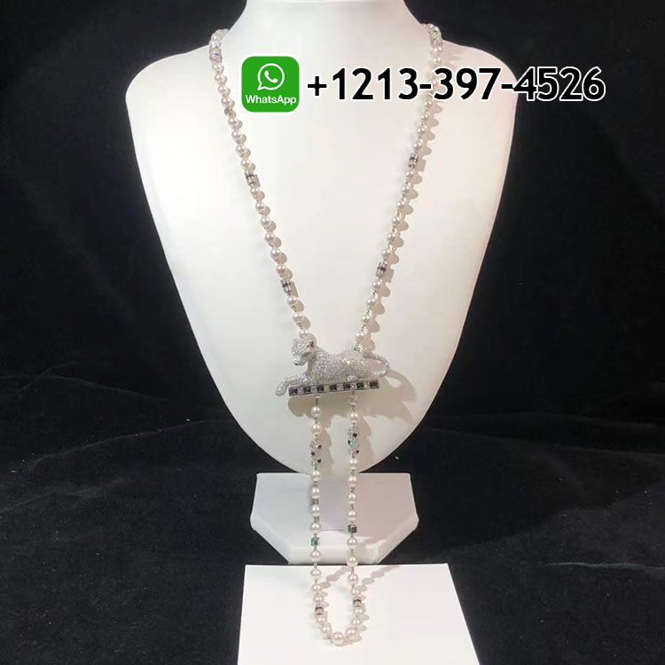 jm4jhsya5vd Custom Made Best Sellers Quality 1:1 Cartier Panthère De Cartier 18K White Gold Diamonds High Jewelry Pendant Necklace - High Quality 18k Gold and Diamond Luxury Distinctive Collection Designer Jewelry Customized Factory Price - Image 2
