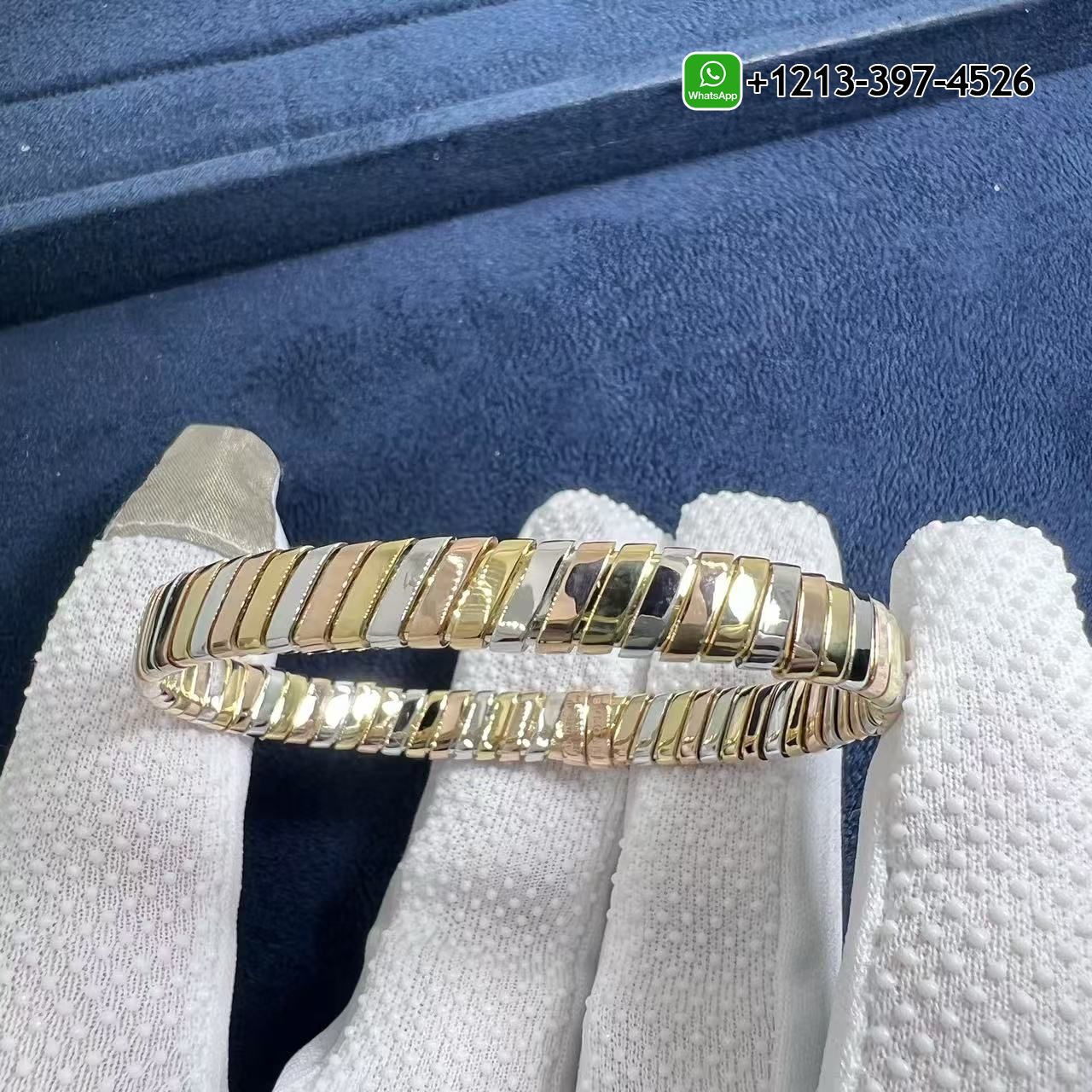 Custom Made Best Sellers Quality 1:1 Bvlgari Tubogas 18 kt Yellow, White and Rose Gold Bracelet - High Quality 18k Gold and Diamond Luxury Distinctive Collection Designer Jewelry Customized Factory Price Jsvhr4ypihy