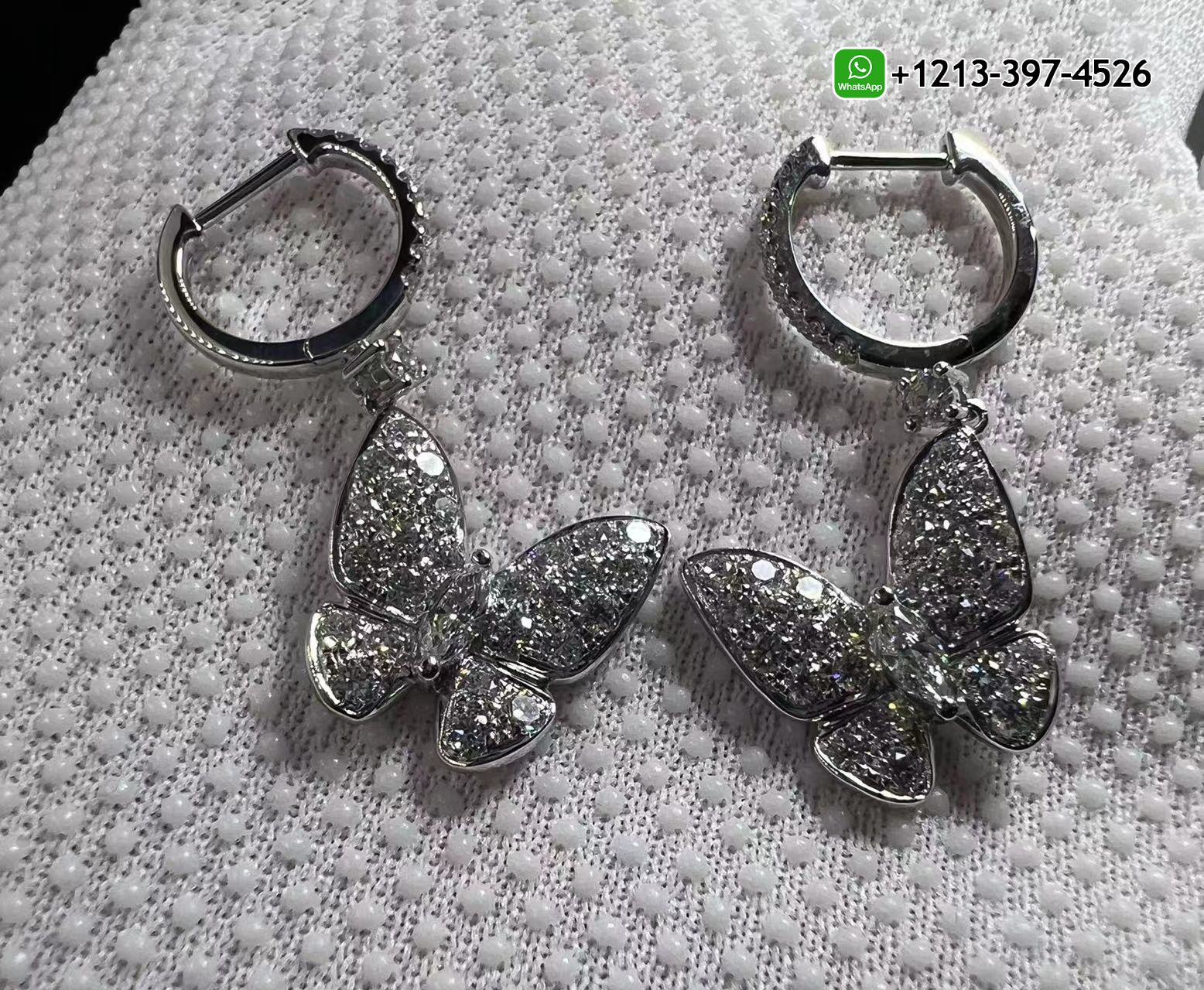 jumblqyivv2 Custom Made Best Sellers Quality 1:1 Copy Graff Pavé Butterfly 18K White Gold Diamond Drop Earrings - High Quality 18k Gold and Diamond Luxury Distinctive Collection Designer Jewelry Customized Factory Price - Image 9