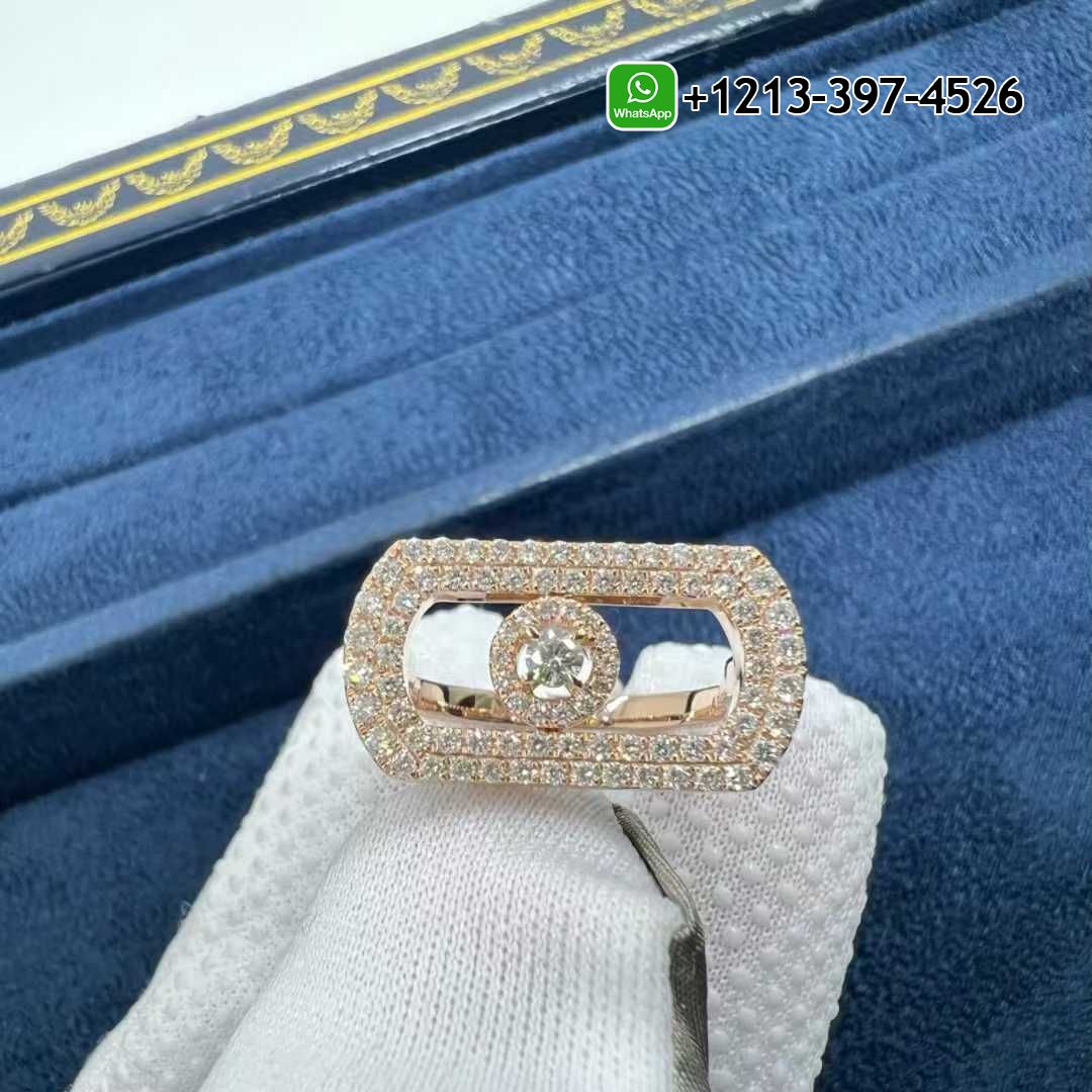 Custom Made Best Sellers Quality 1:1 Messika So Move Pavé 18K Rose Gold and 0.6ct Diamond Ring - High Quality 18k Gold and Diamond Luxury Distinctive Collection Designer Jewelry Customized Factory Price Jw10b40ybu1