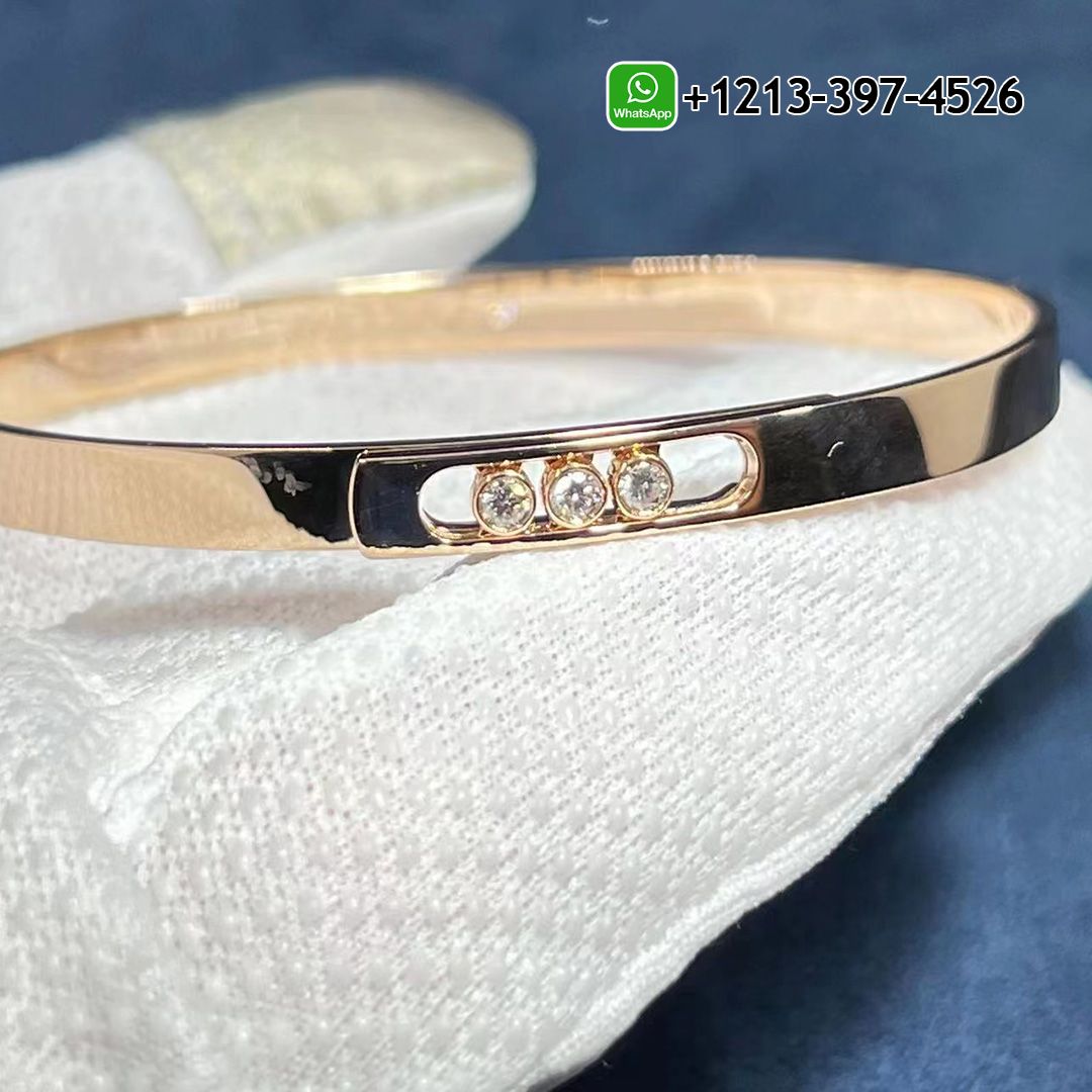 Best Quality 1:1 Copy Messika 18K Rose Gold 3 Diamond Move Noa Bangle Bracelet - High Quality 18k Gold and Diamond Luxury Distinctive Collection Designer Jewelry Customized Factory Price Jyed1fct1eo