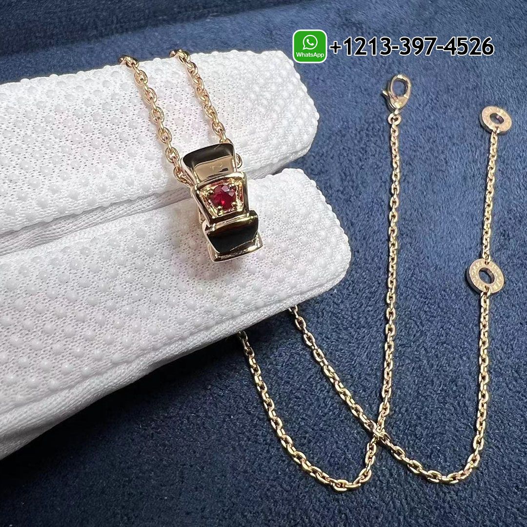 jypc2j5cked Custom Made Bvlgari Serpenti Necklace Set With Carnelian Elements And Demi Pavé Ruby - High Quality 18k Gold and Diamond Luxury Distinctive Collection Designer Jewelry Customized Factory Price