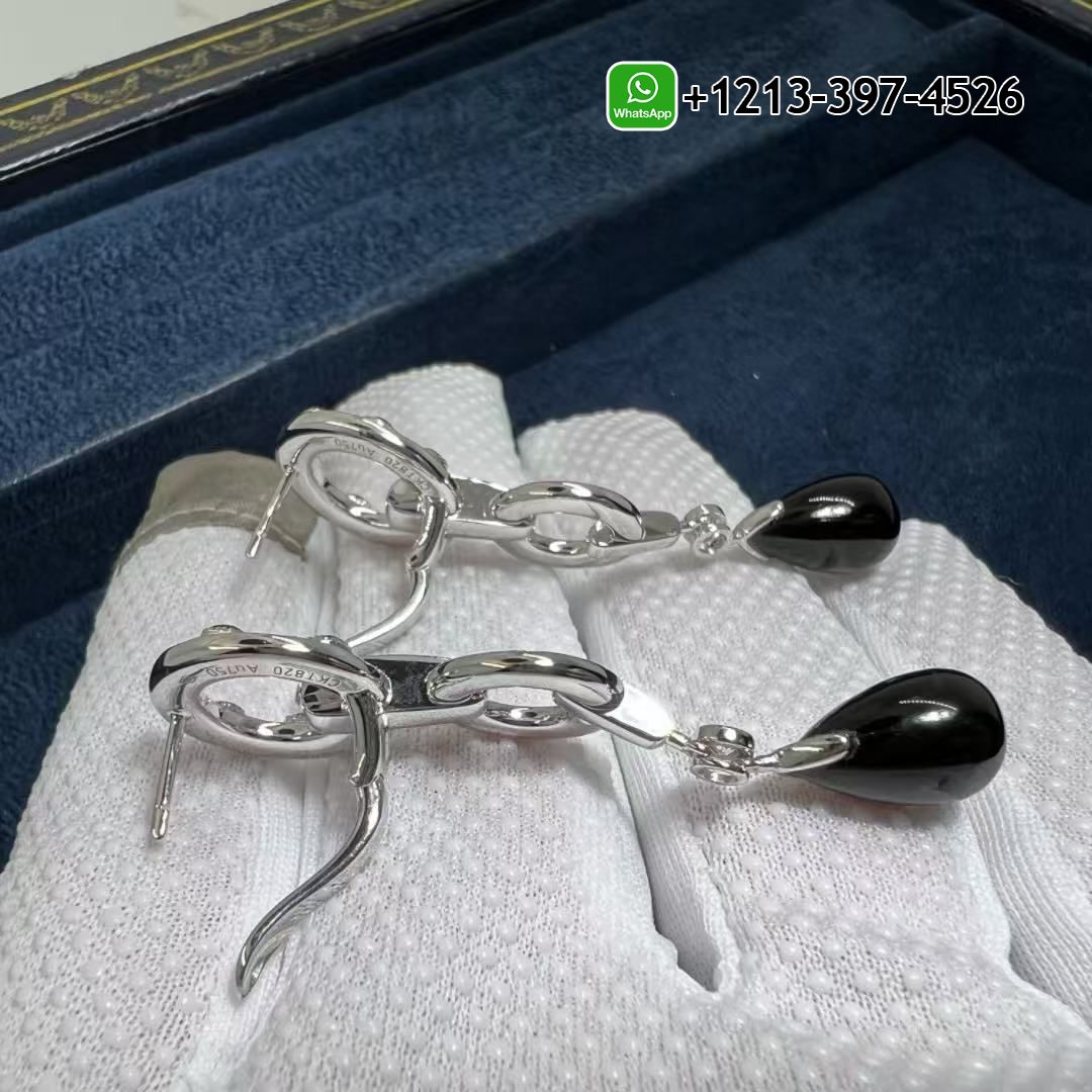k1bzygya5ws Custom Made Best Sellers Quality 1:1 Cartier Panthère de Cartier Pave Diamonds Onyx 18k White Gold Drop Earrings - High Quality 18k Gold and Diamond Luxury Distinctive Collection Designer Jewelry Customized Factory Price - Image 6