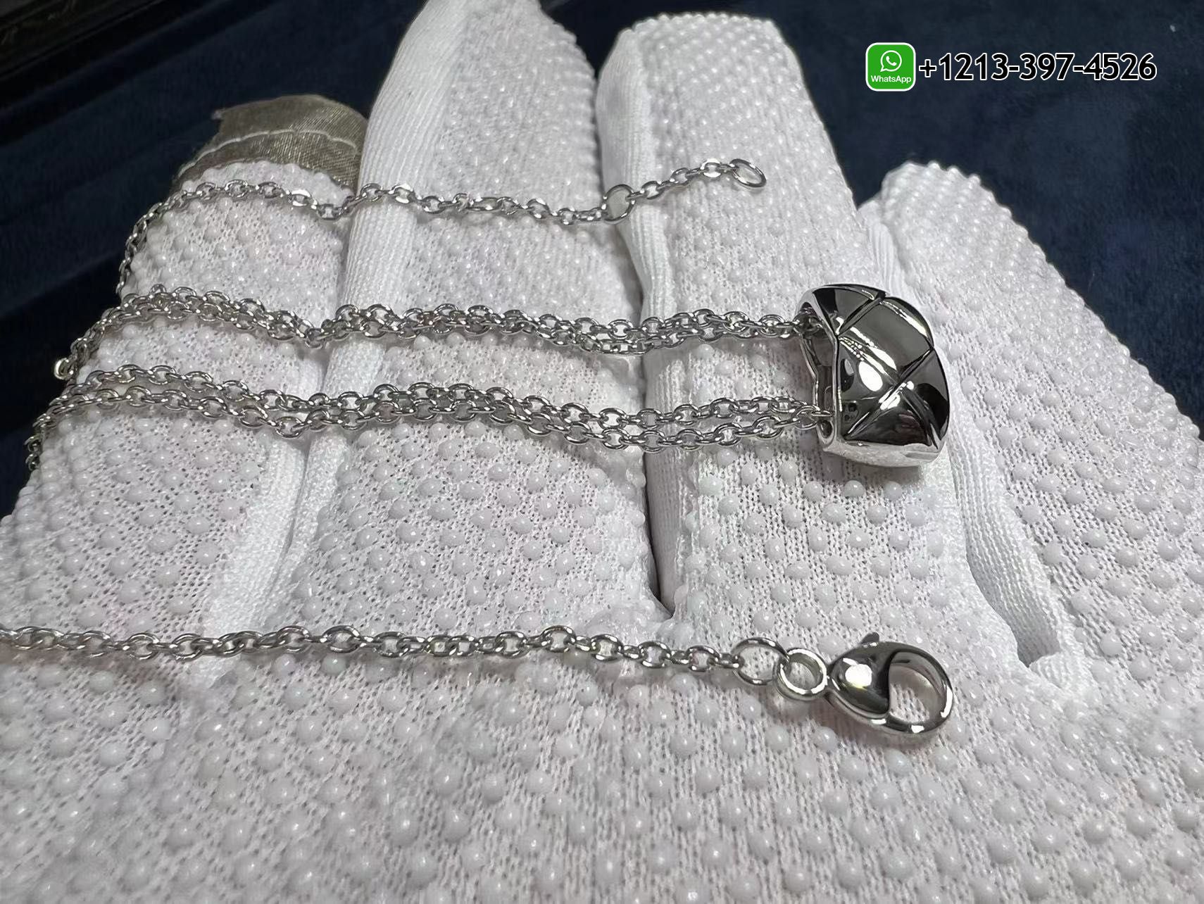 k4pd5vfivjt Custom Made 1:1 Best Quality Chanel Coco Crush Necklace Quilted Motif 18k White Gold - High Quality 18k Gold and Diamond Luxury Distinctive Collection Designer Jewelry Customized Factory Price - Image 2