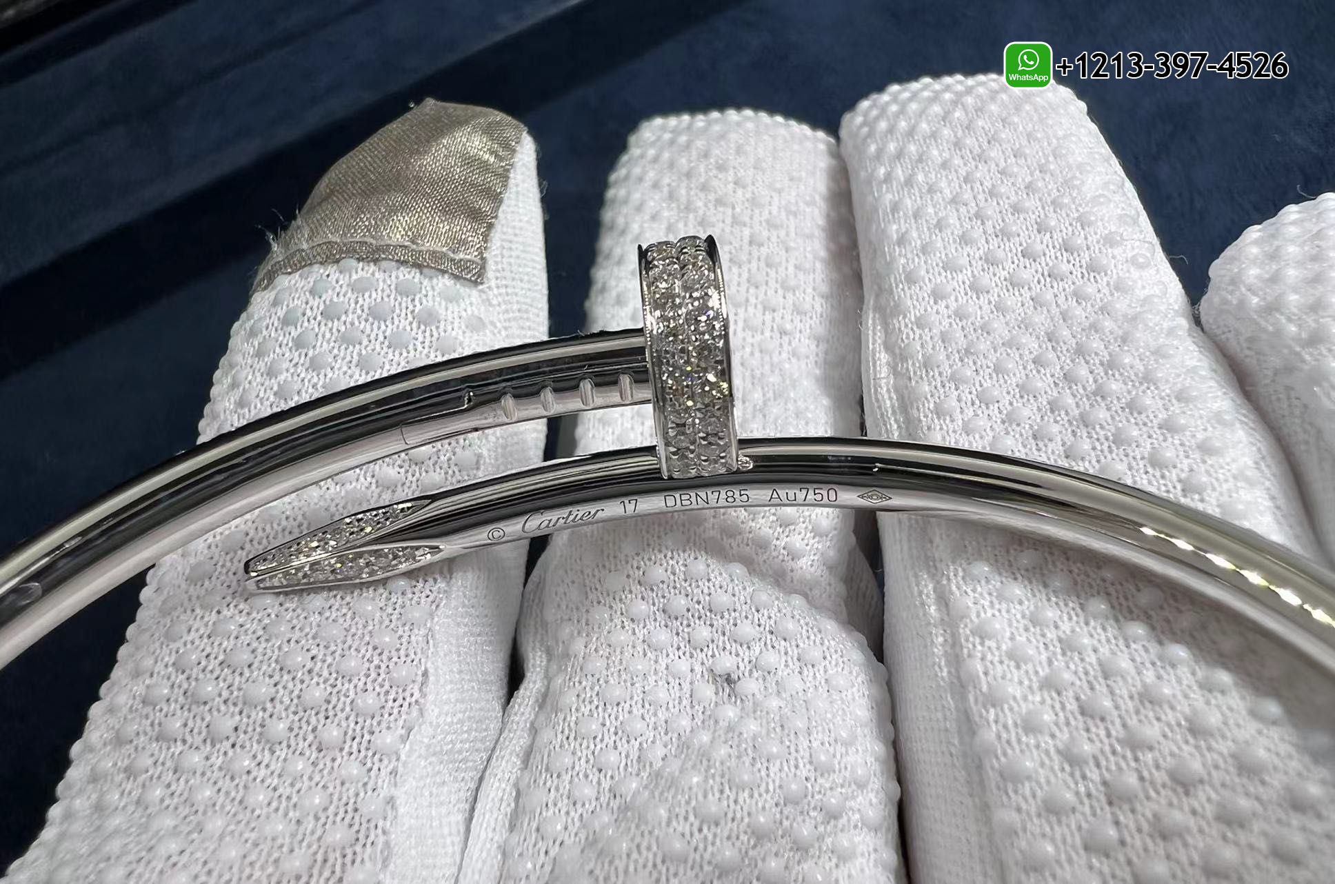 k5vae5oowxe Replica Cartier Juste Un Clou Diamond Paved 18k White Gold Classic Bracelet - High Quality 18k Gold and Diamond Luxury Distinctive Collection Designer Jewelry Customized Factory Price - Image 4