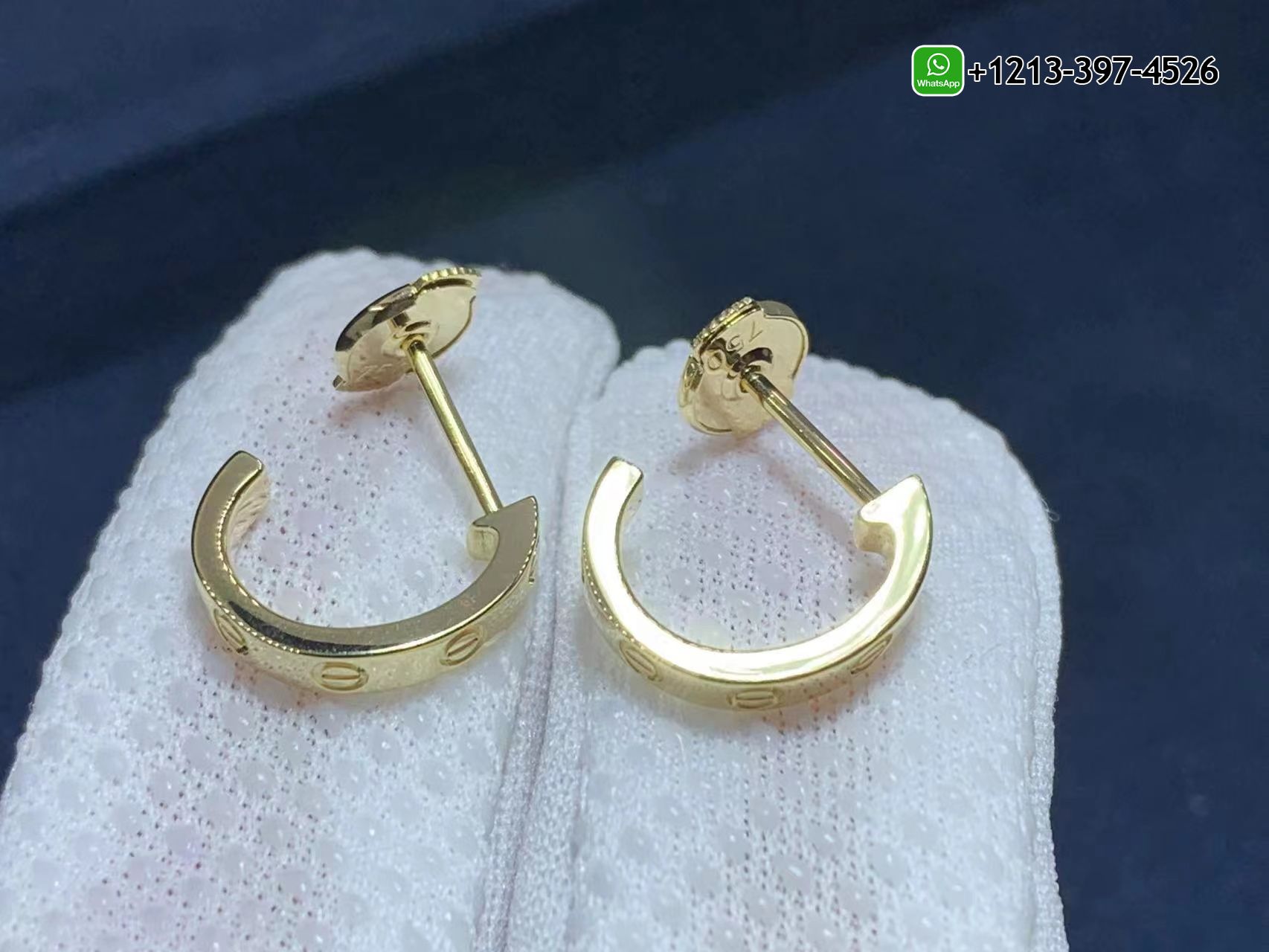 kawjl4yhjhw Best Sellers 1:1 Quality Cheap Custom Made Cartier Love 18K Yellow Gold Stud Hoop Earrings - High Quality 18k Gold and Diamond Luxury Distinctive Collection Designer Jewelry Customized Factory Price - Image 2