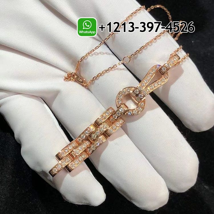 kbeejzu5k0i Custom Made Best Sellers Quality 1:1 Cartier 18K Rose Gold Pave Diamond Agrafe Drop Pendant Necklace - High Quality 18k Gold and Diamond Luxury Distinctive Collection Designer Jewelry Customized Factory Price