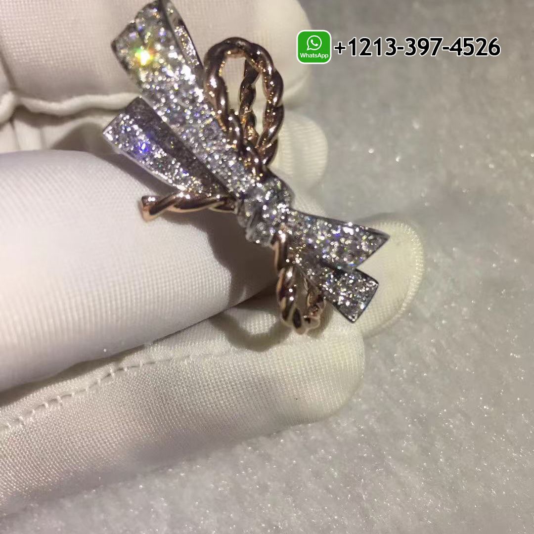 kdhcuq1jyfq Custom Made Best Sellers Quality 1:1 Chaumet Insolence 18K White Gold & Rose Gold Diamonds Bow Ring - High Quality 18k Gold and Diamond Luxury Distinctive Collection Designer Jewelry Customized Factory Price - Image 5